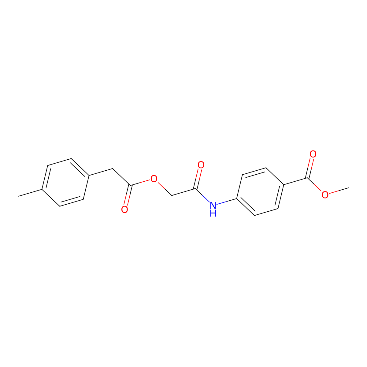 Methyl 4-[({[(4-methylphenyl)acetyl]oxy}acetyl)amino]benzoate molecular structure, CAS 1797043-41-4