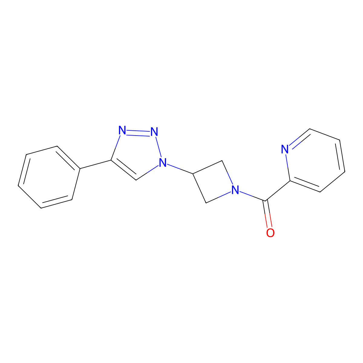 2-[3-(4-phenyl-1H-1,2,3-triazol-1-yl)azetidine-1-carbonyl]pyridine molecular structure, CAS 1797043-96-9