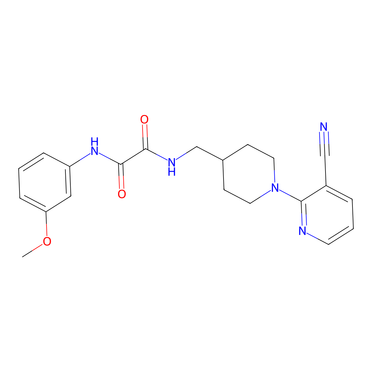 N1-((1-(3-cyanopyridin-2-yl)piperidin-4-yl)methyl)-N2-(3-methoxyphenyl)oxalamide molecular structure, CAS 1797047-00-7