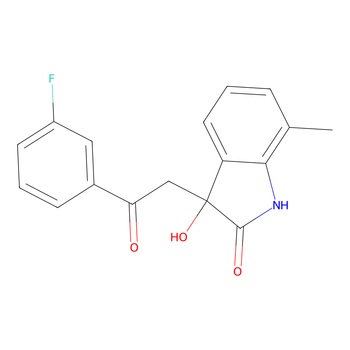 3-[2-(3-fluorophenyl)-2-oxoethyl]-3-hydroxy-7-methyl-2,3-dihydro-1H-indol-2-one molecular structure, CAS 1797054-64-8