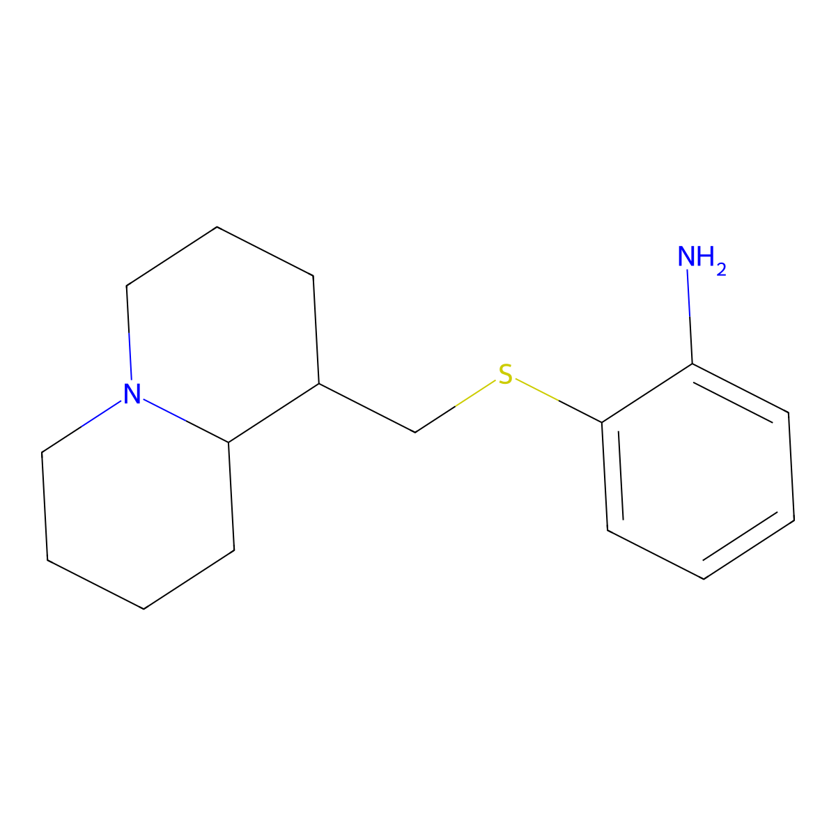 2-[(octahydro-2H-quinolizin-1-ylmethyl)sulfanyl]aniline molecular structure, CAS 1797055-03-8