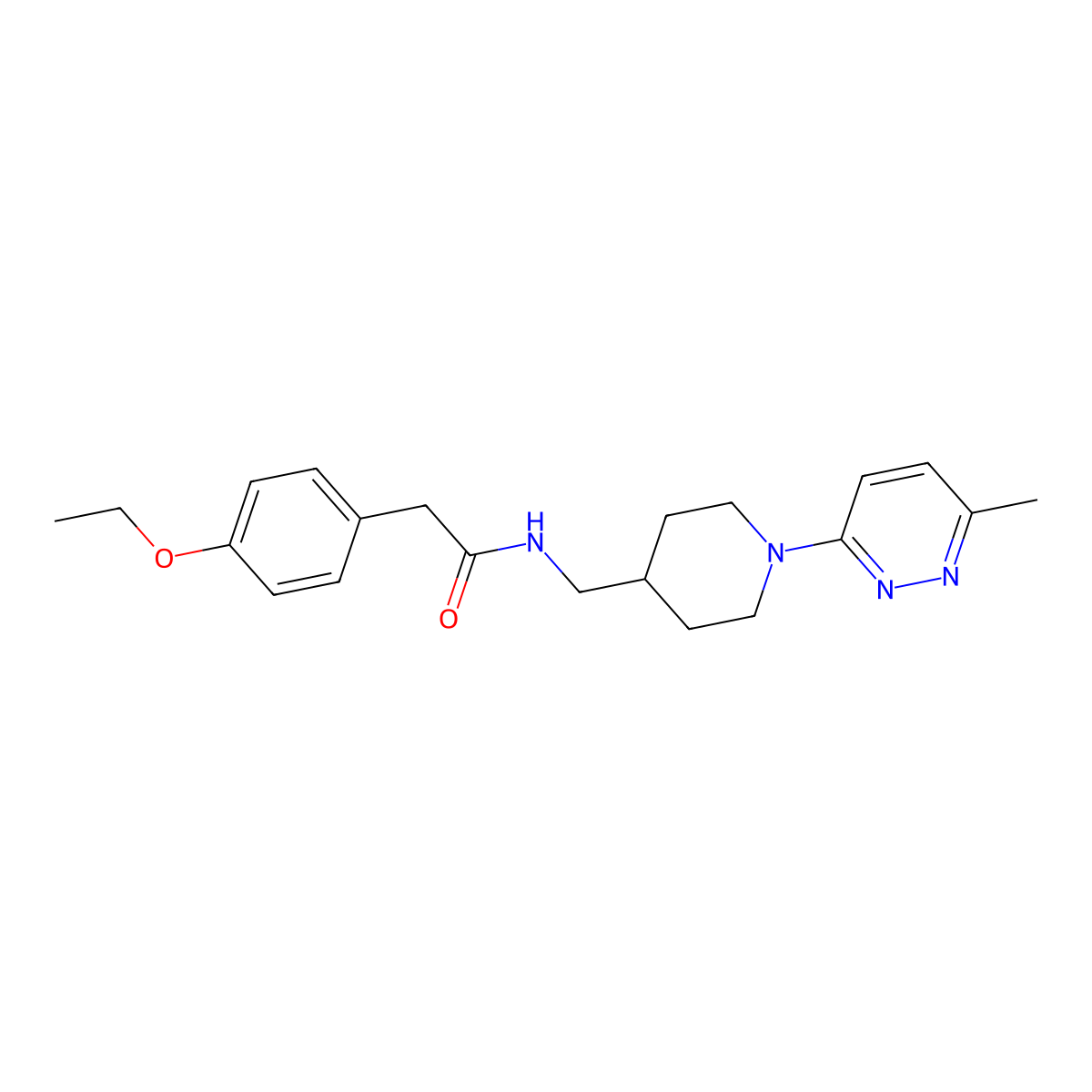 2-(4-ethoxyphenyl)-N-{[1-(6-methylpyridazin-3-yl)piperidin-4-yl]methyl}acetamide molecular structure, CAS 1797058-03-7