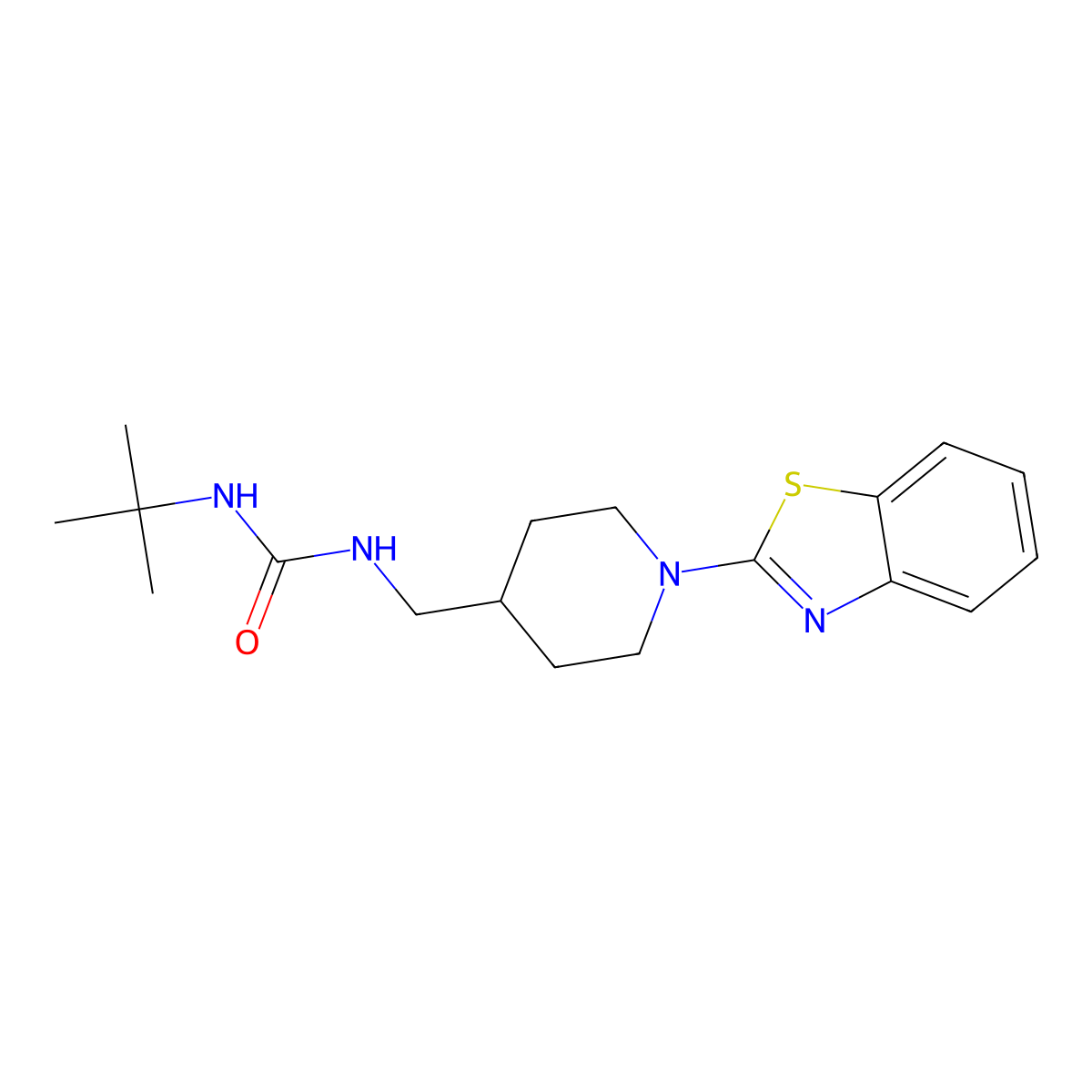 1-((1-(Benzo[d]thiazol-2-yl)piperidin-4-yl)methyl)-3-(tert-butyl)urea molecular structure, CAS 1797058-22-0