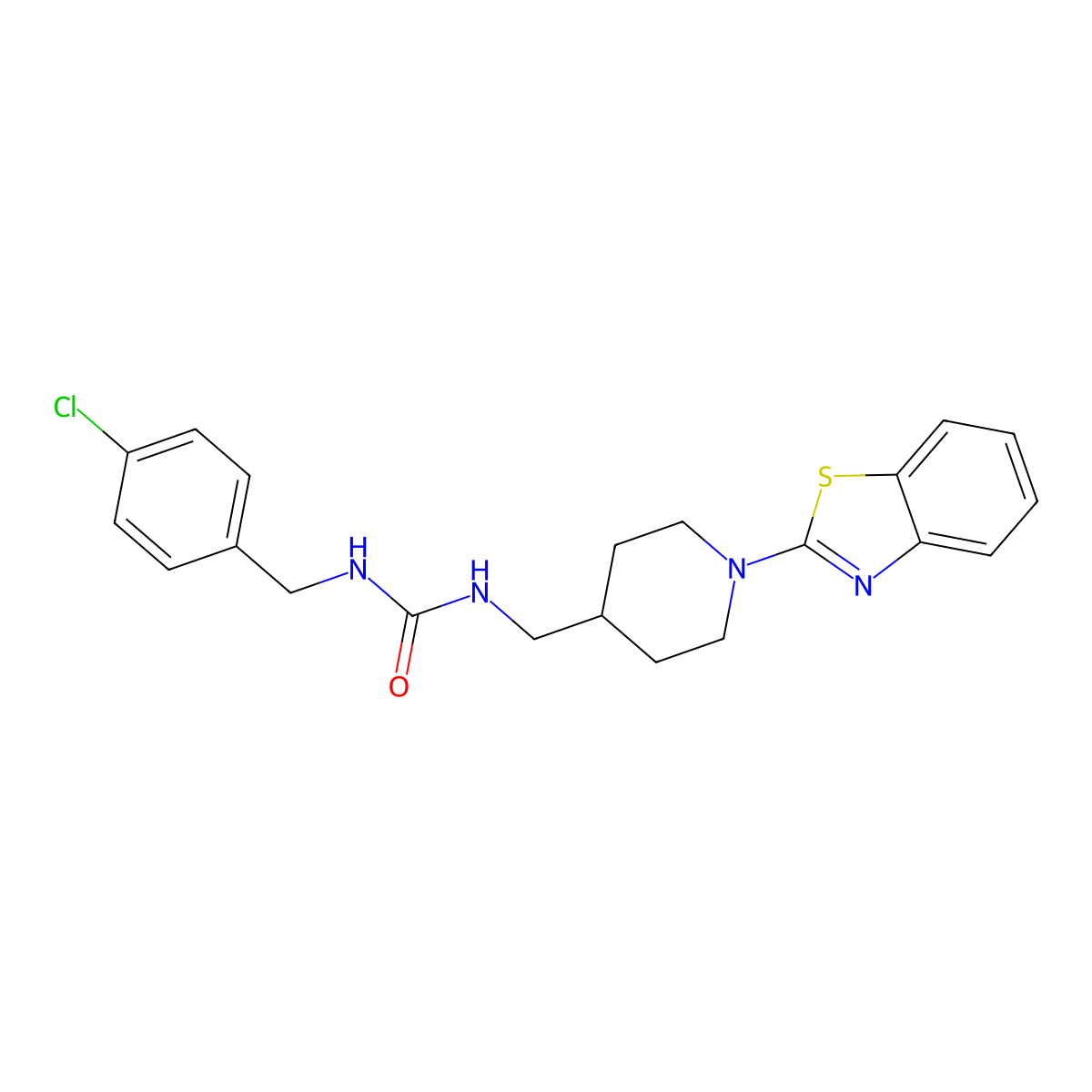 1-((1-(Benzo[d]thiazol-2-yl)piperidin-4-yl)methyl)-3-(4-chlorobenzyl)urea molecular structure, CAS 1797058-30-0