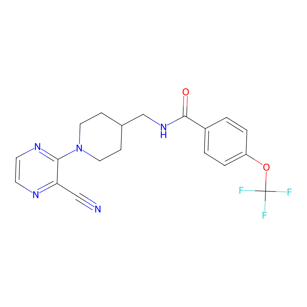 N-{[1-(3-cyanopyrazin-2-yl)piperidin-4-yl]methyl}-4-(trifluoromethoxy)benzamide molecular structure, CAS 1797058-90-2