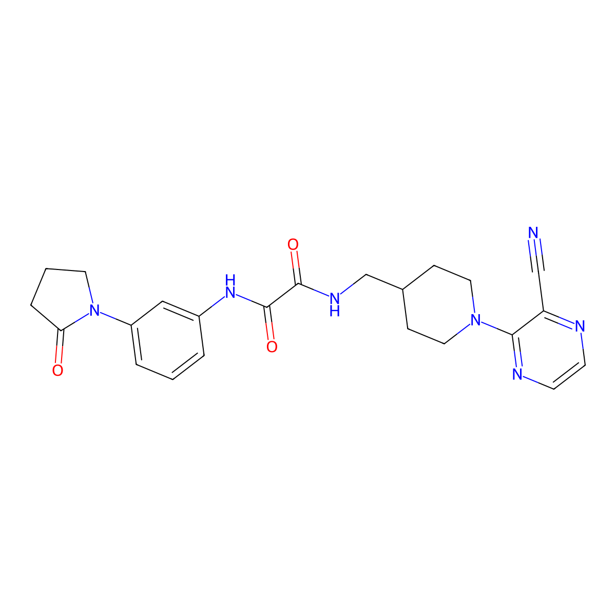 N1-((1-(3-cyanopyrazin-2-yl)piperidin-4-yl)methyl)-N2-(3-(2-oxopyrrolidin-1-yl)phenyl)oxalamide molecular structure, CAS 1797059-04-1