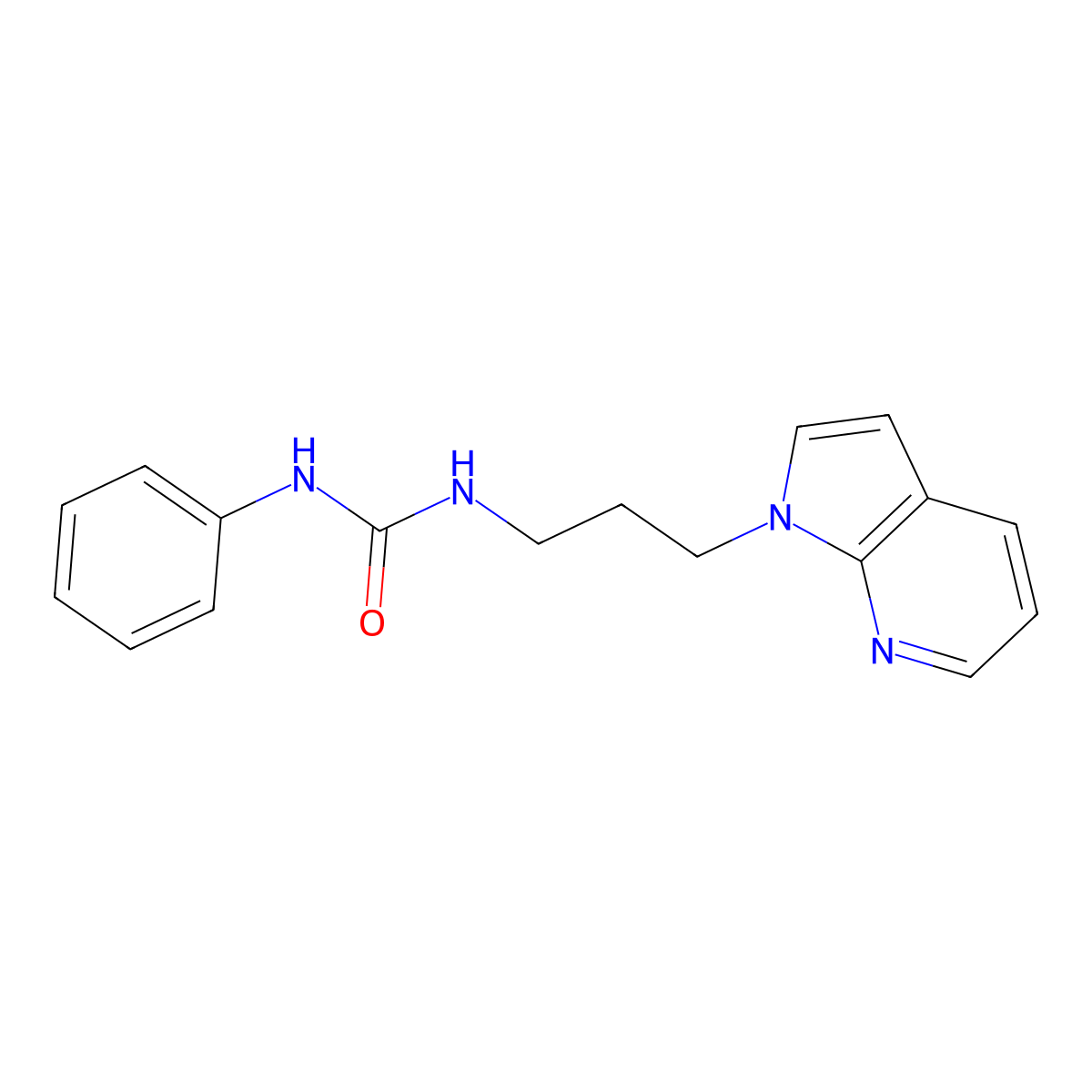 1-(3-(1H-pyrrolo[2,3-b]pyridin-1-yl)propyl)-3-phenylurea molecular structure, CAS 1797062-10-2