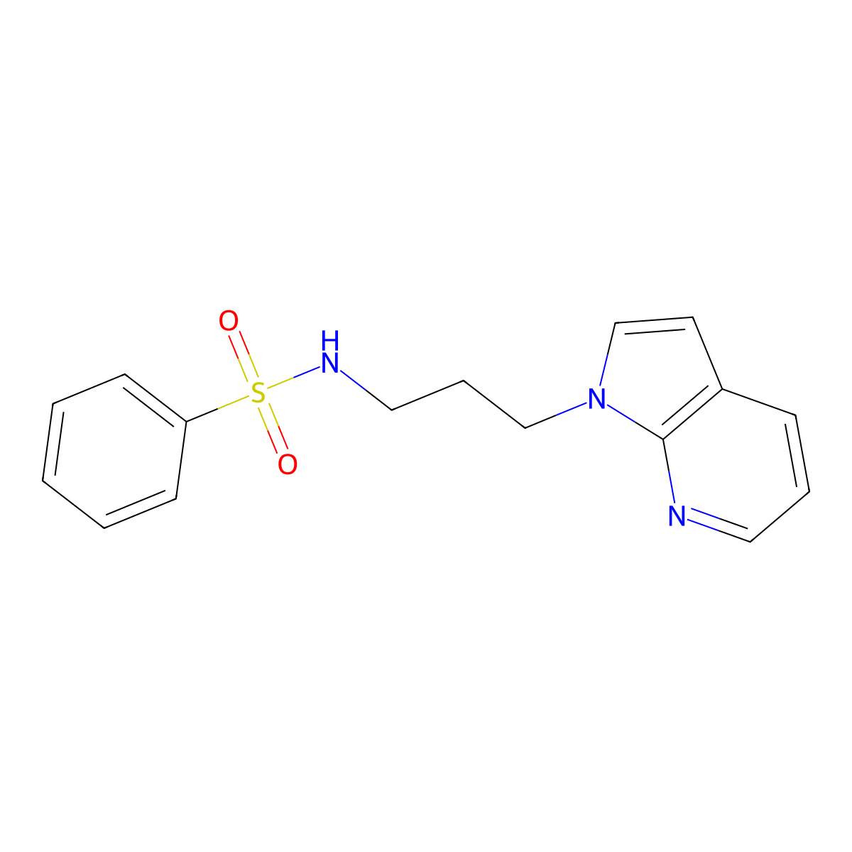 N-(3-(1H-pyrrolo[2,3-b]pyridin-1-yl)propyl)benzenesulfonamide molecular structure, CAS 1797062-30-6