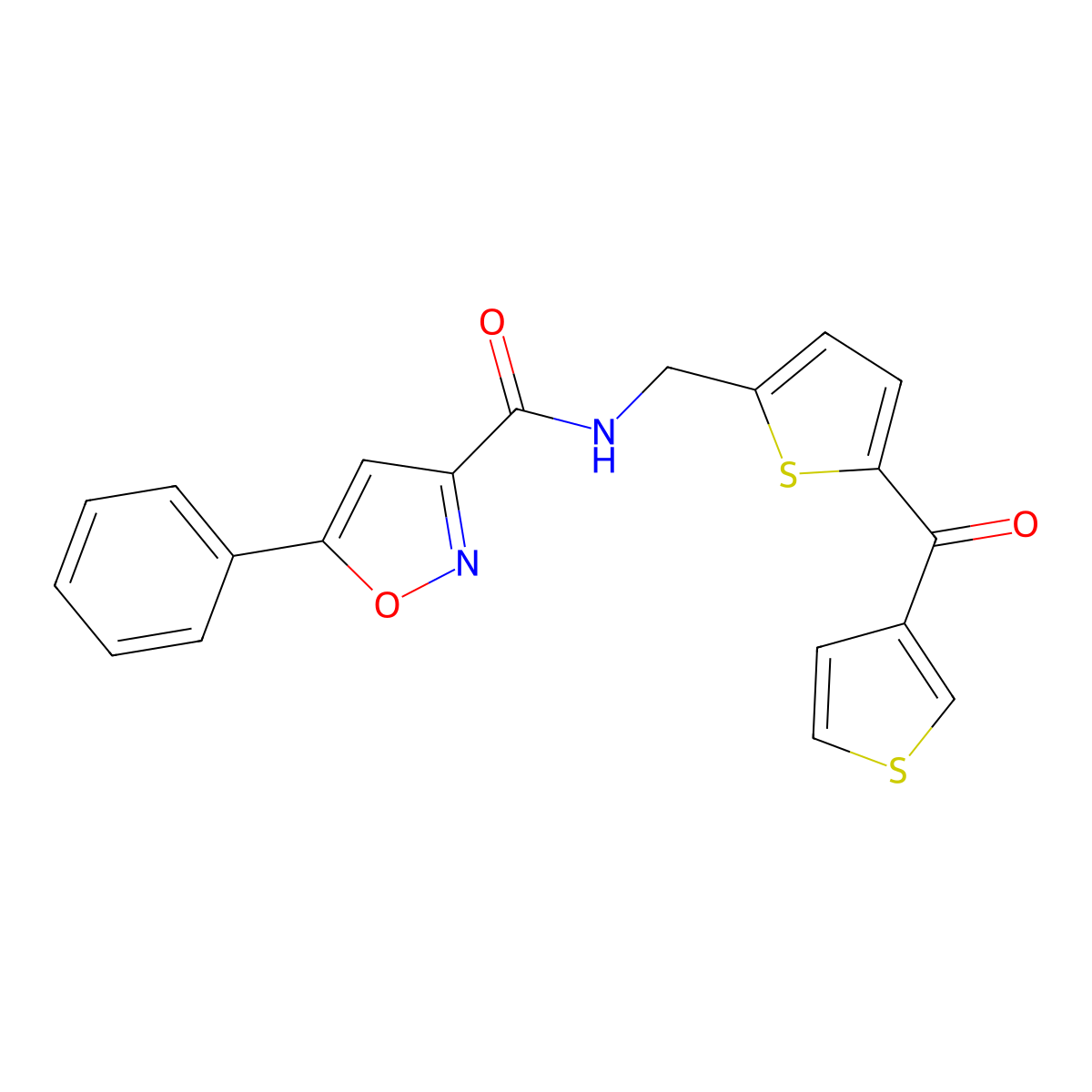 5-phenyl-N-((5-(thiophene-3-carbonyl)thiophen-2-yl)methyl)isoxazole-3-carboxamide molecular structure, CAS 1797062-63-5