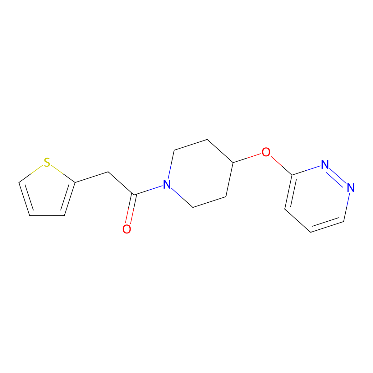 1-(4-(Pyridazin-3-yloxy)piperidin-1-yl)-2-(thiophen-2-yl)ethanone molecular structure, CAS 1797062-83-9