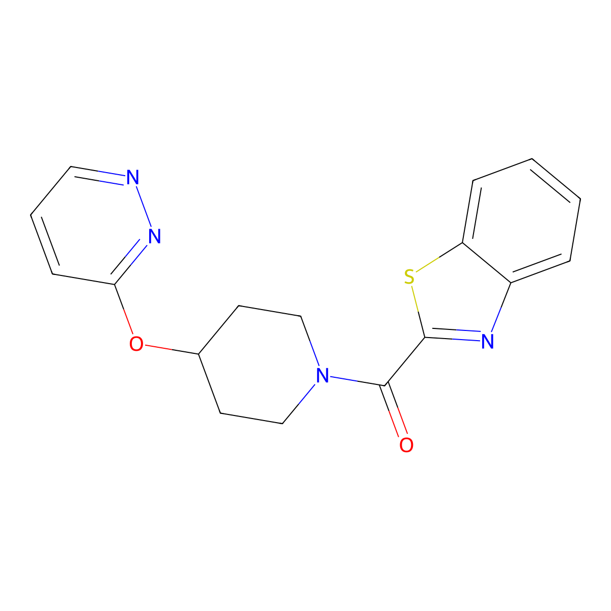 Benzo[d]thiazol-2-yl(4-(pyridazin-3-yloxy)piperidin-1-yl)methanone molecular structure, CAS 1797063-02-5