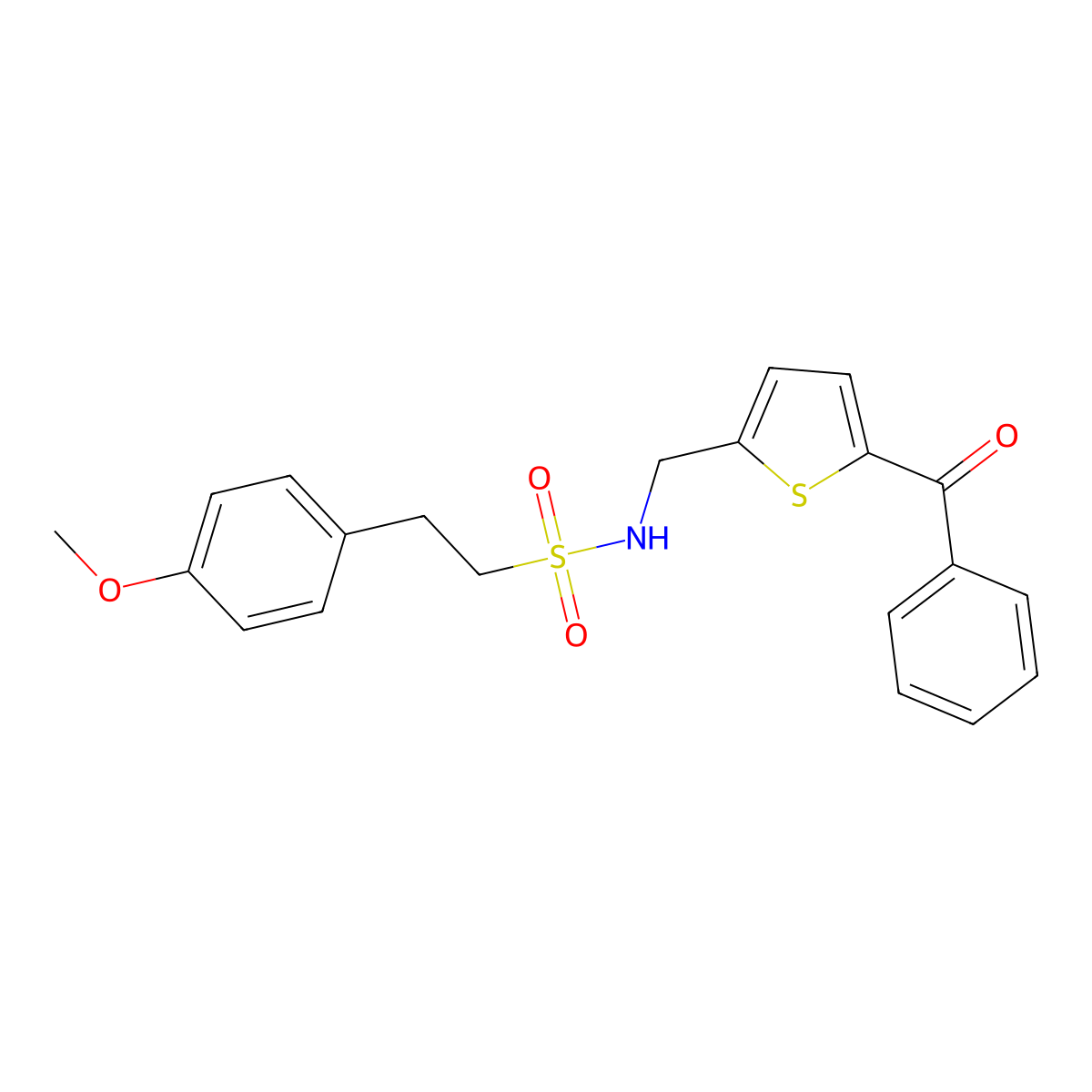 N-((5-benzoylthiophen-2-yl)methyl)-2-(4-methoxyphenyl)ethanesulfonamide molecular structure, CAS 1797063-04-7