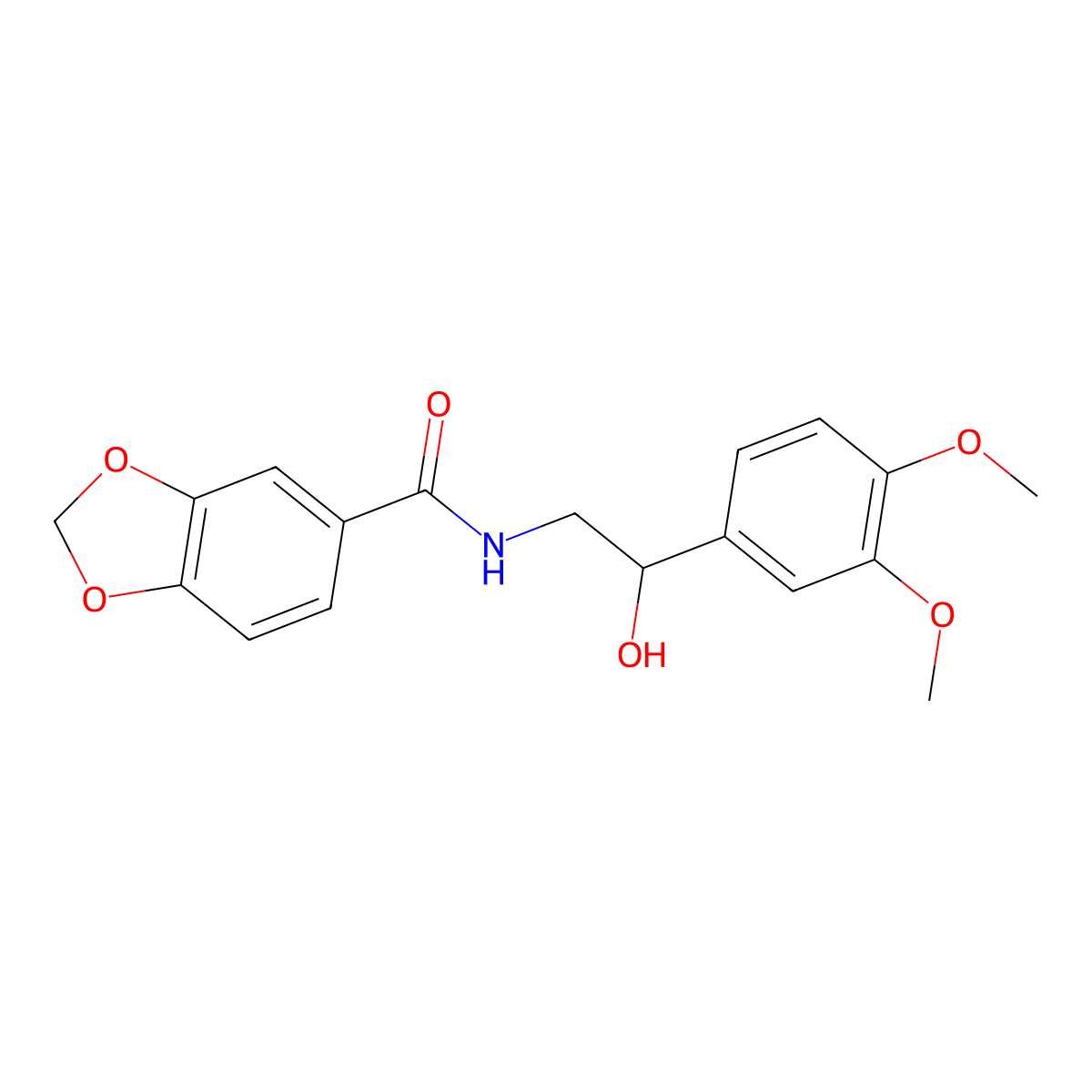 N-(2-(3,4-dimethoxyphenyl)-2-hydroxyethyl)benzo[d][1,3]dioxole-5-carboxamide molecular structure, CAS 1797063-38-7