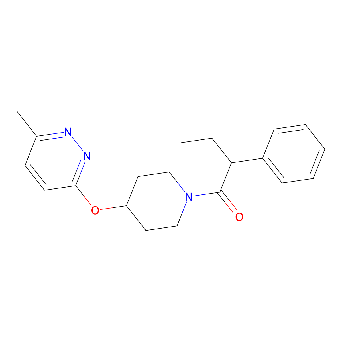 1-{4-[(6-Methylpyridazin-3-yl)oxy]piperidin-1-yl}-2-phenylbutan-1-one molecular structure, CAS 1797063-53-6