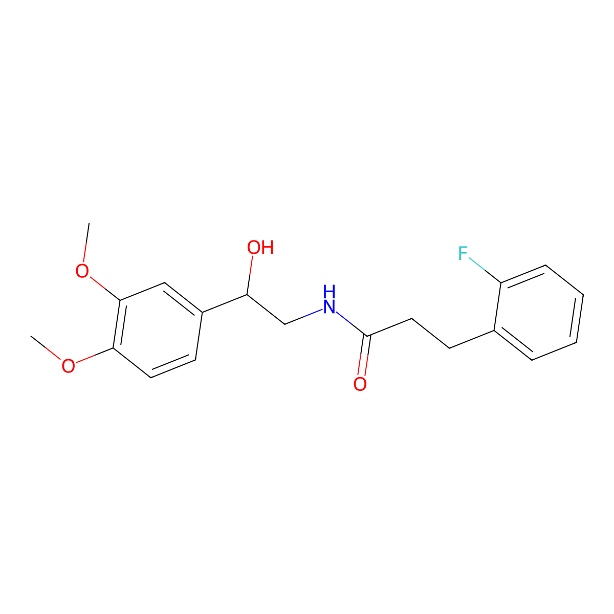 N-[2-(3,4-dimethoxyphenyl)-2-hydroxyethyl]-3-(2-fluorophenyl)propanamide molecular structure, CAS 1797063-59-2