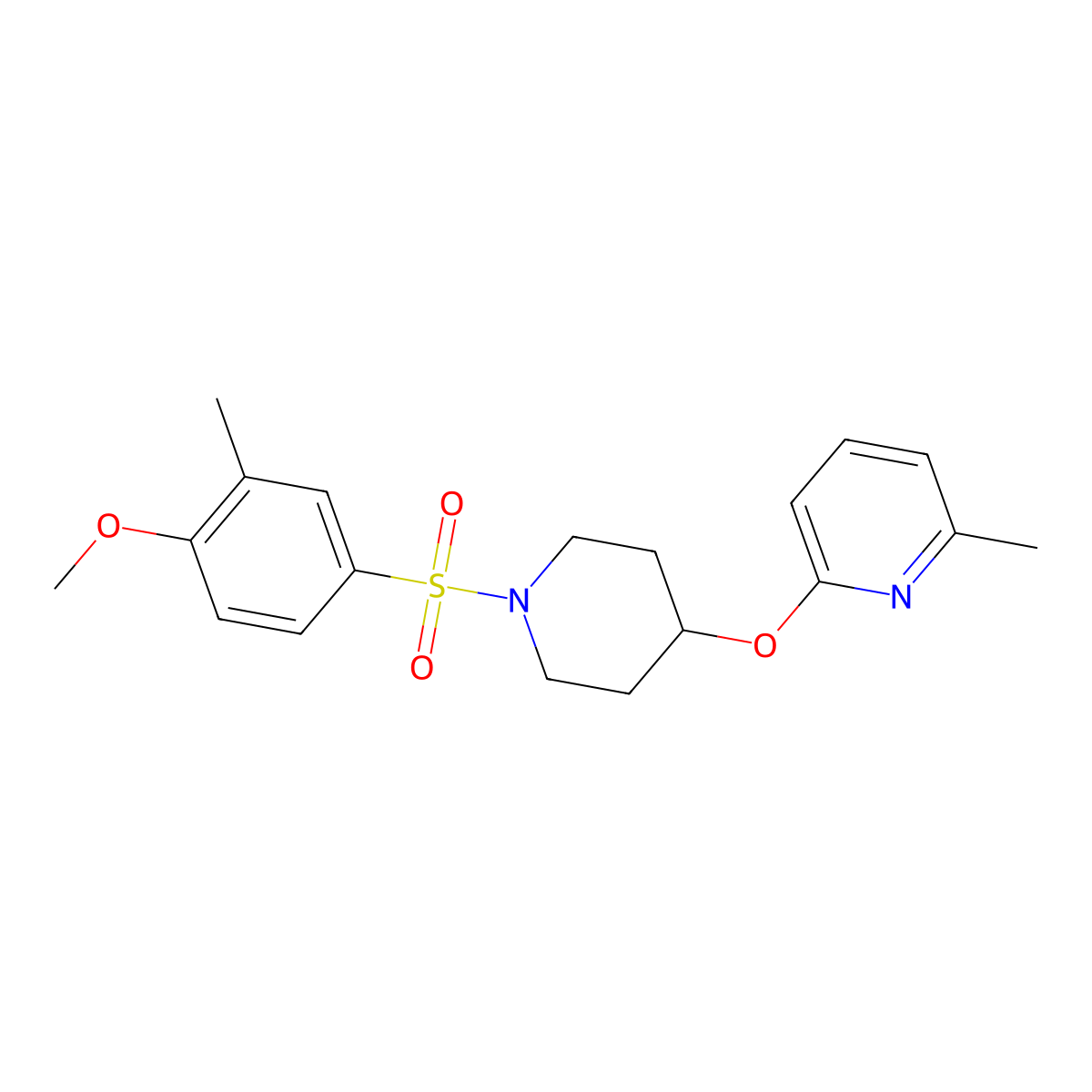 2-((1-((4-Methoxy-3-methylphenyl)sulfonyl)piperidin-4-yl)oxy)-6-methylpyridine molecular structure, CAS 1797067-00-5