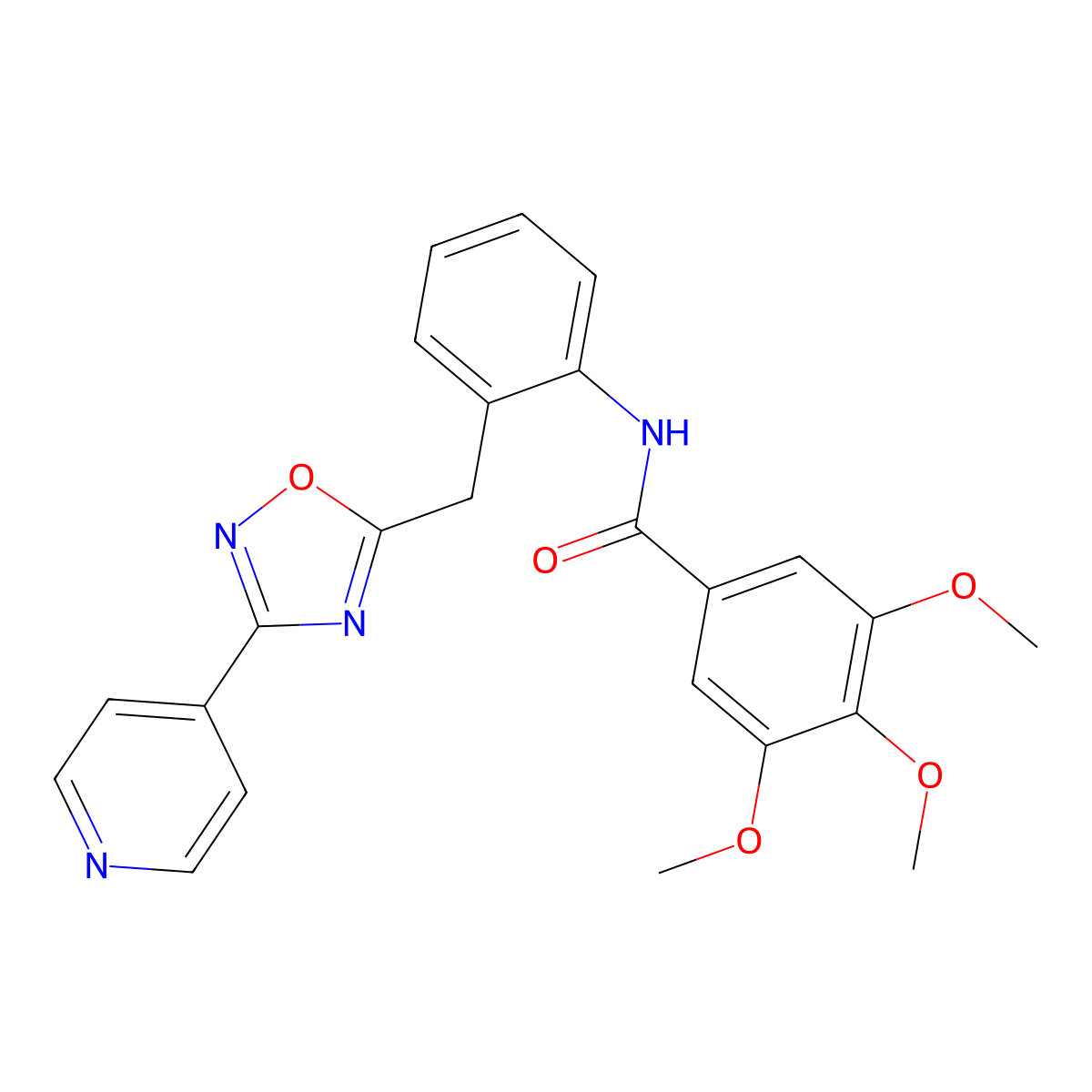 3,4,5-Trimethoxy-N-(2-{[3-(pyridin-4-YL)-1,2,4-oxadiazol-5-YL]methyl}phenyl)benzamide molecular structure, CAS 1797067-90-3