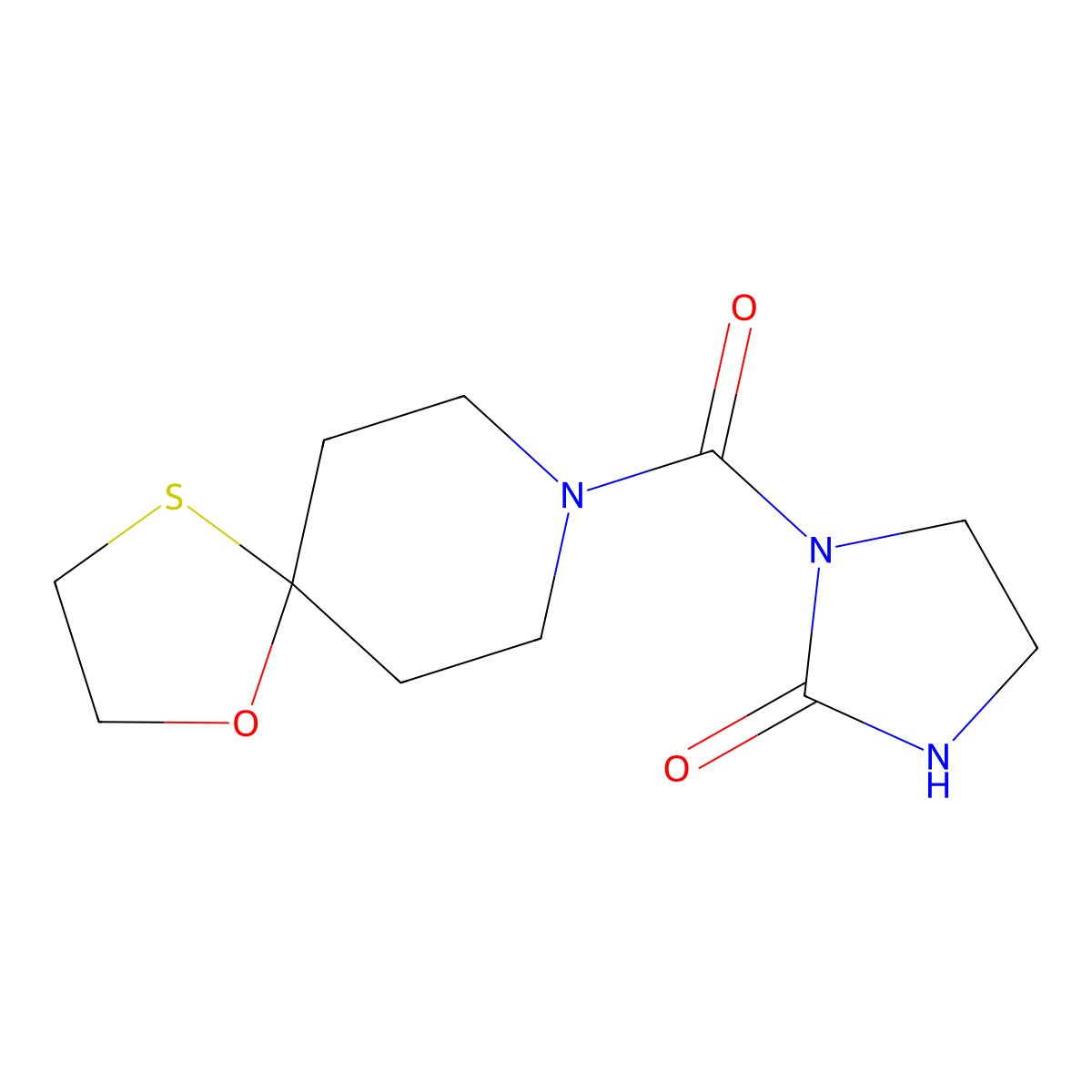 1-{1-Oxa-4-thia-8-azaspiro[4.5]decane-8-carbonyl}imidazolidin-2-one molecular structure, CAS 1797068-00-8