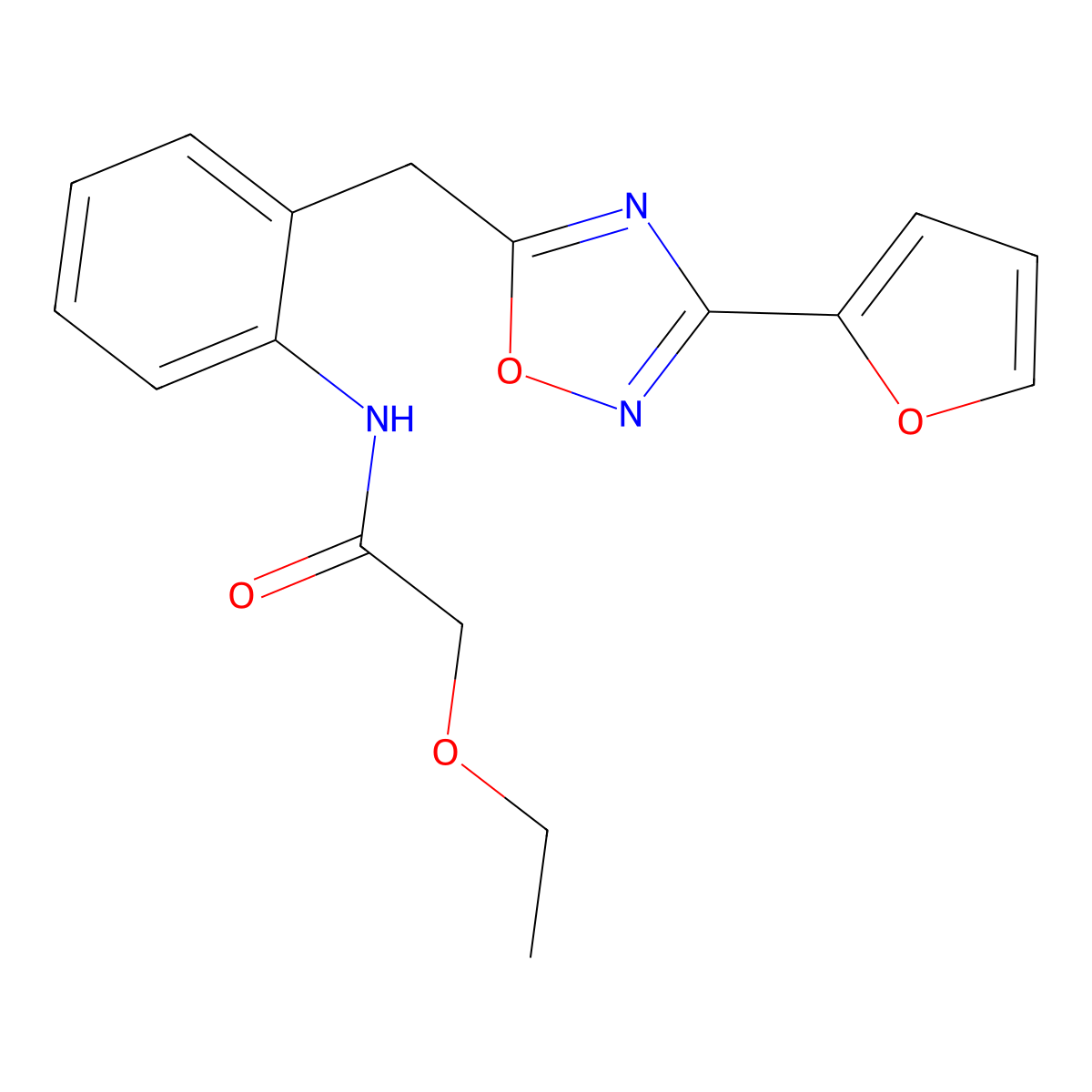 2-ethoxy-N-(2-((3-(furan-2-yl)-1,2,4-oxadiazol-5-yl)methyl)phenyl)acetamide molecular structure, CAS 1797068-04-2