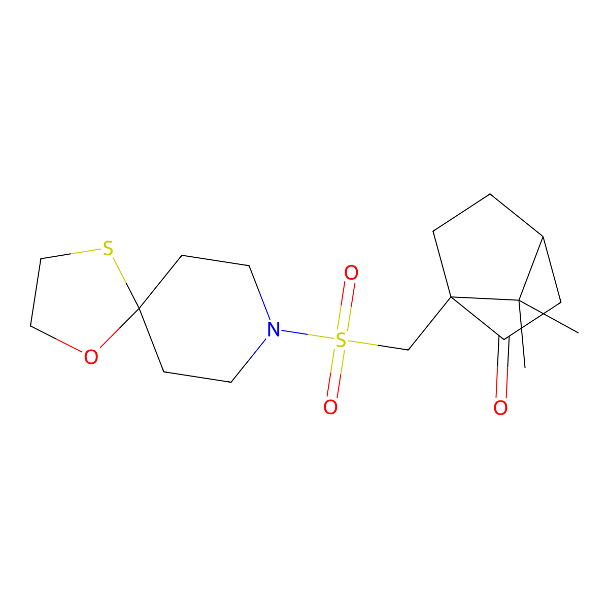1-((1-Oxa-4-thia-8-azaspiro[4.5]decan-8-ylsulfonyl)methyl)-7,7-dimethylbicyclo[2.2.1]heptan-2-one molecular structure, CAS 1797068-10-0
