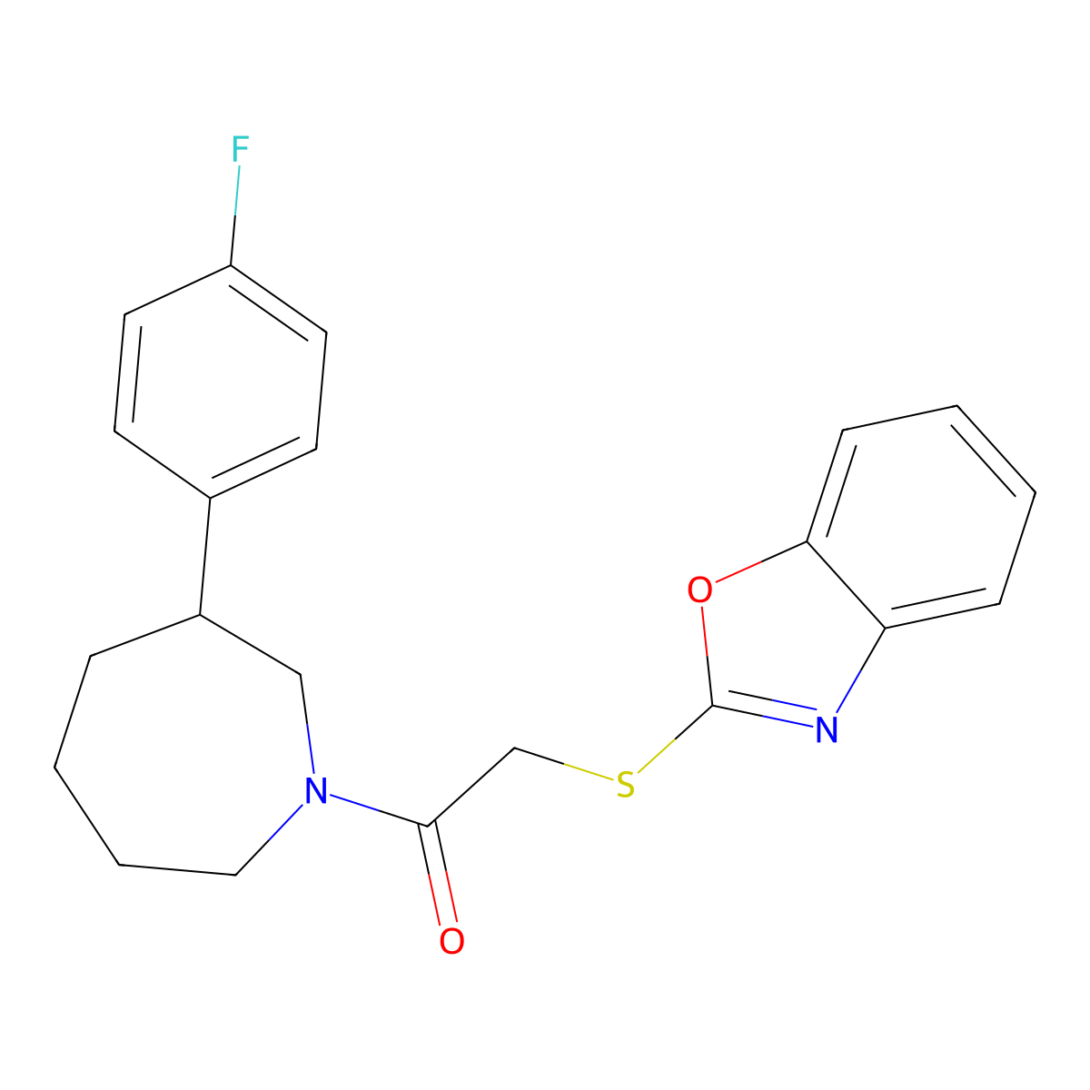 2-(Benzo[d]oxazol-2-ylthio)-1-(3-(4-fluorophenyl)azepan-1-yl)ethanone molecular structure, CAS 1797068-86-0