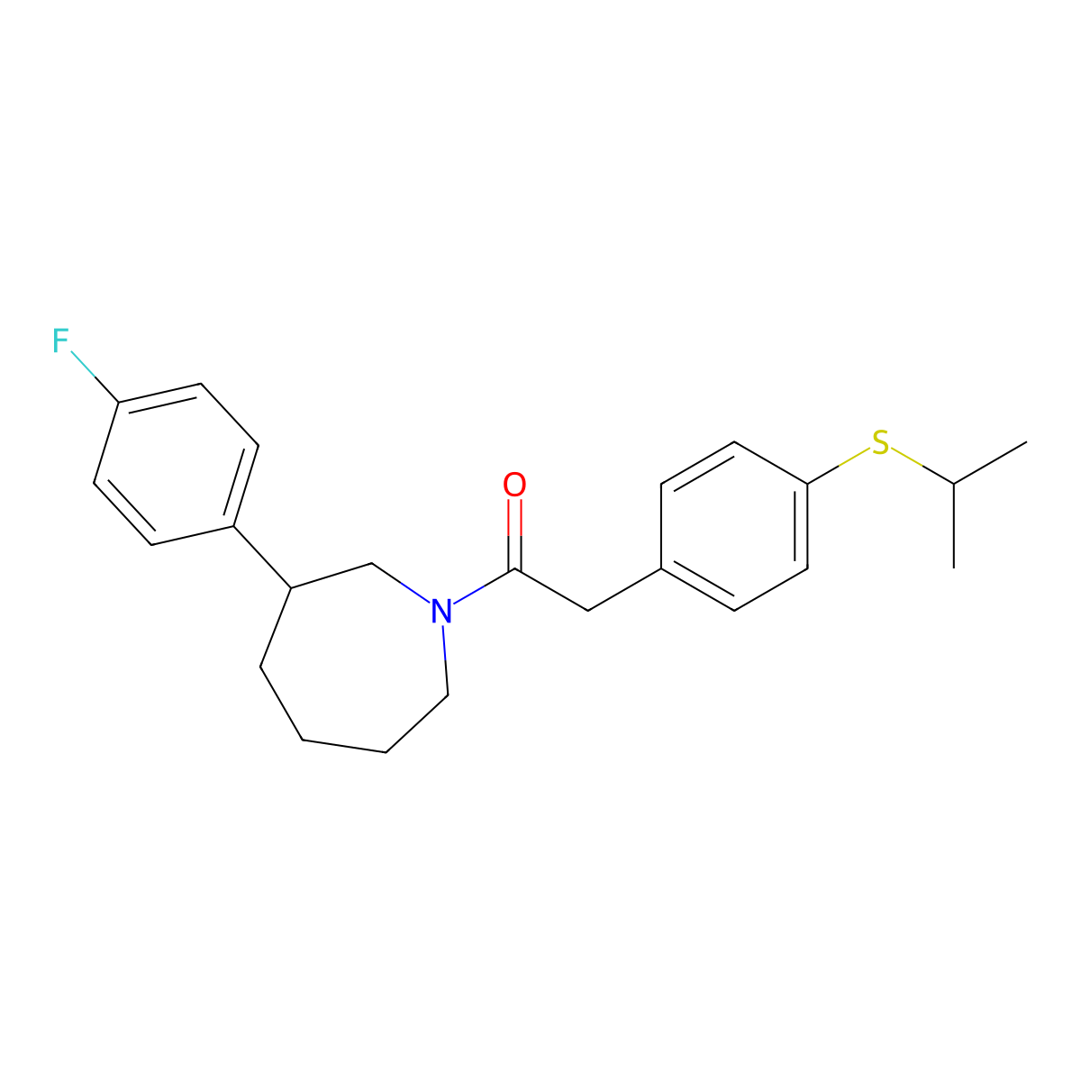 1-(3-(4-Fluorophenyl)azepan-1-yl)-2-(4-(isopropylthio)phenyl)ethanone molecular structure, CAS 1797069-15-8