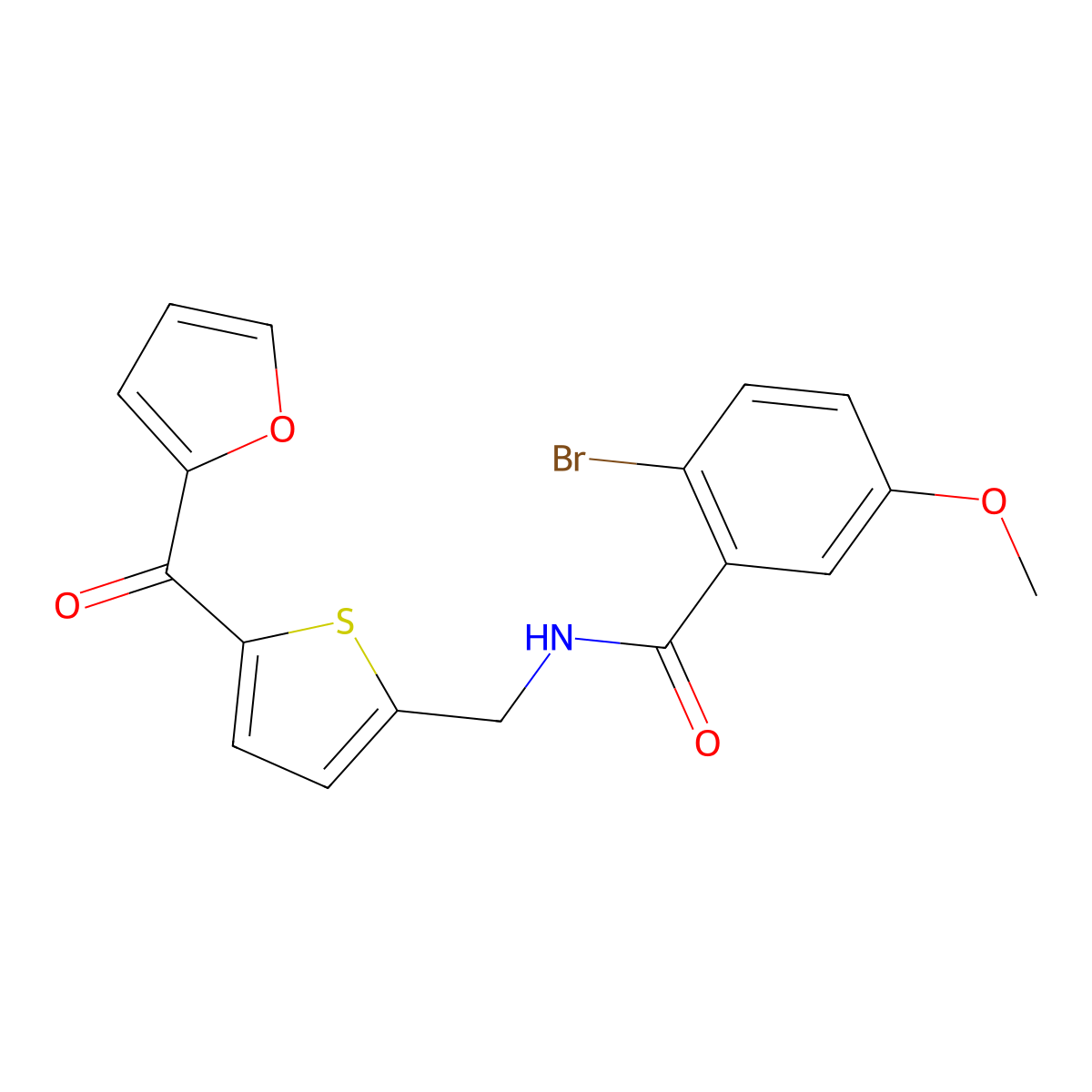 2-bromo-N-((5-(furan-2-carbonyl)thiophen-2-yl)methyl)-5-methoxybenzamide molecular structure, CAS 1797069-54-5