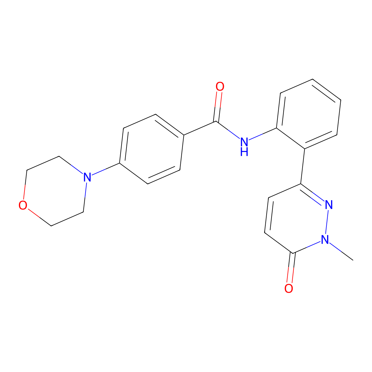 N-[2-(1-methyl-6-oxo-1,6-dihydropyridazin-3-yl)phenyl]-4-(morpholin-4-yl)benzamide molecular structure, CAS 1797072-29-7