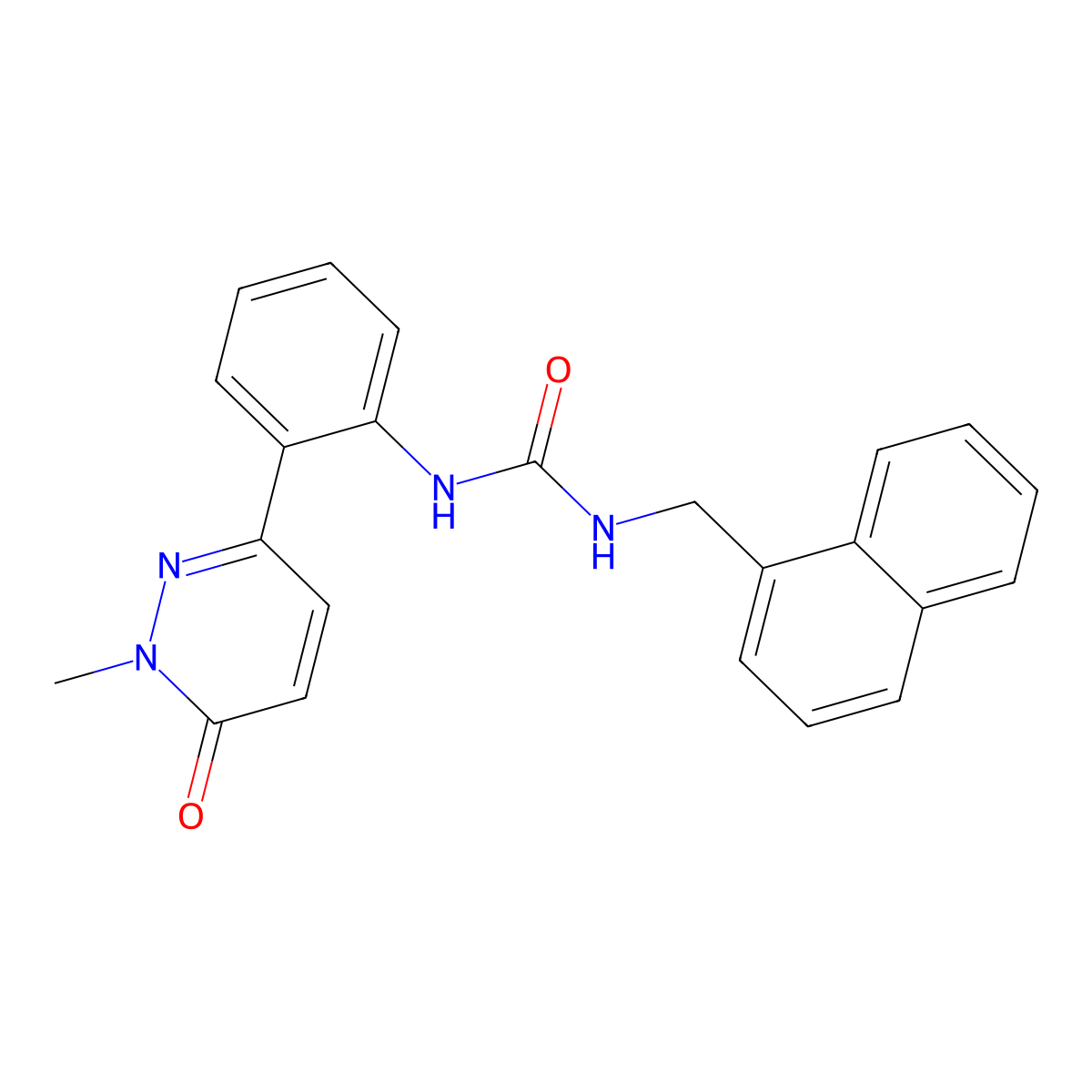 1-(2-(1-Methyl-6-oxo-1,6-dihydropyridazin-3-yl)phenyl)-3-(naphthalen-1-ylmethyl)urea molecular structure, CAS 1797072-36-6