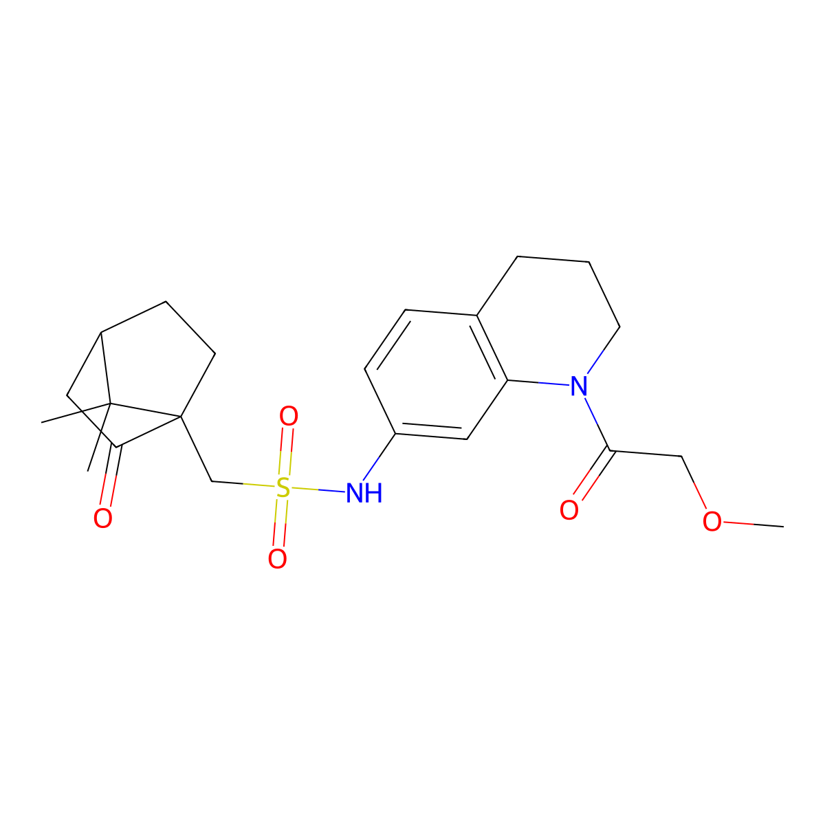 1-{7,7-dimethyl-2-oxobicyclo[2.2.1]heptan-1-yl}-N-[1-(2-methoxyacetyl)-1,2,3,4-tetrahydroquinolin-7-yl]methanesulfonamide molecular structure, CAS 1797073-35-8