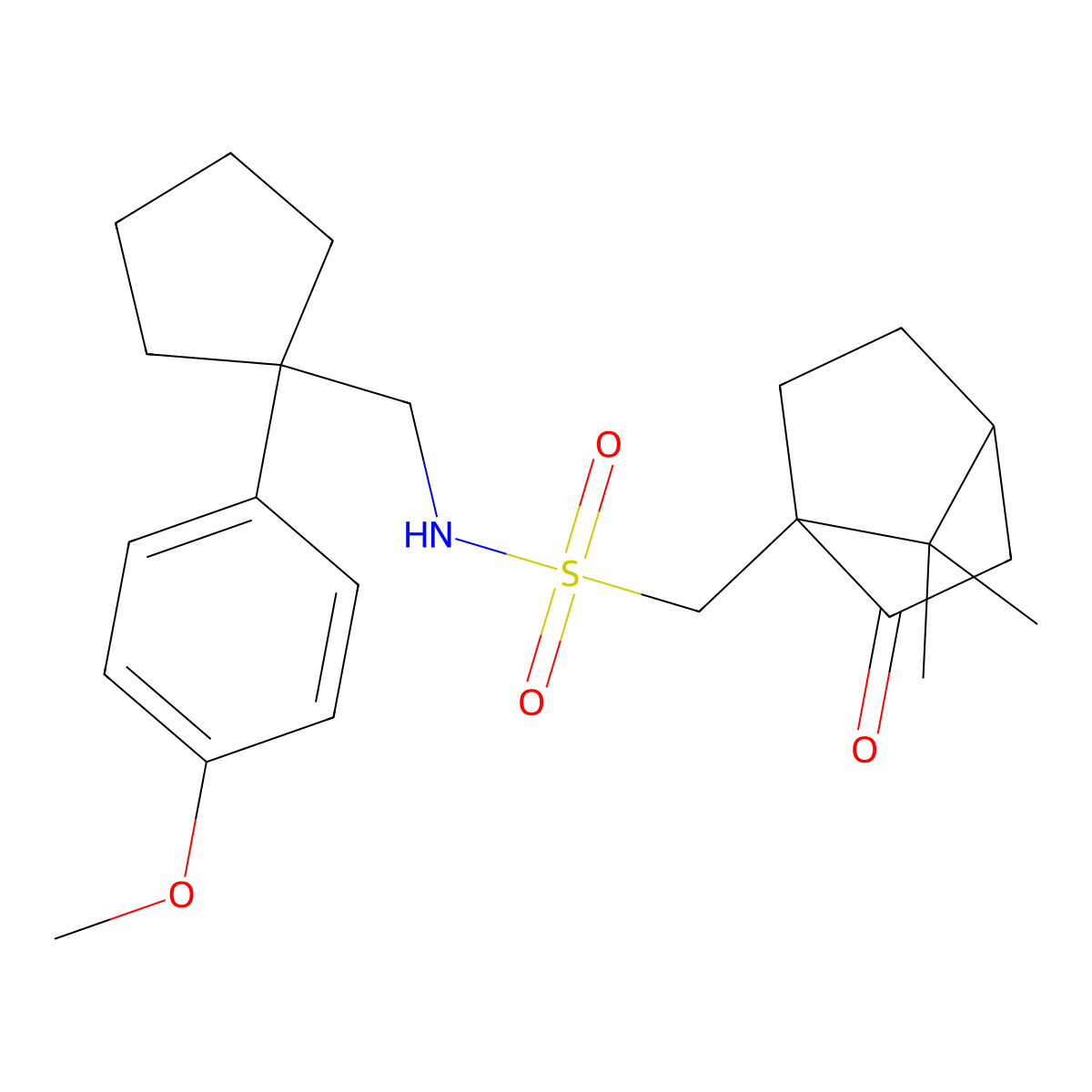 1-(7,7-dimethyl-2-oxobicyclo[2.2.1]heptan-1-yl)-N-((1-(4-methoxyphenyl)cyclopentyl)methyl)methanesulfonamide molecular structure, CAS 1797074-10-2