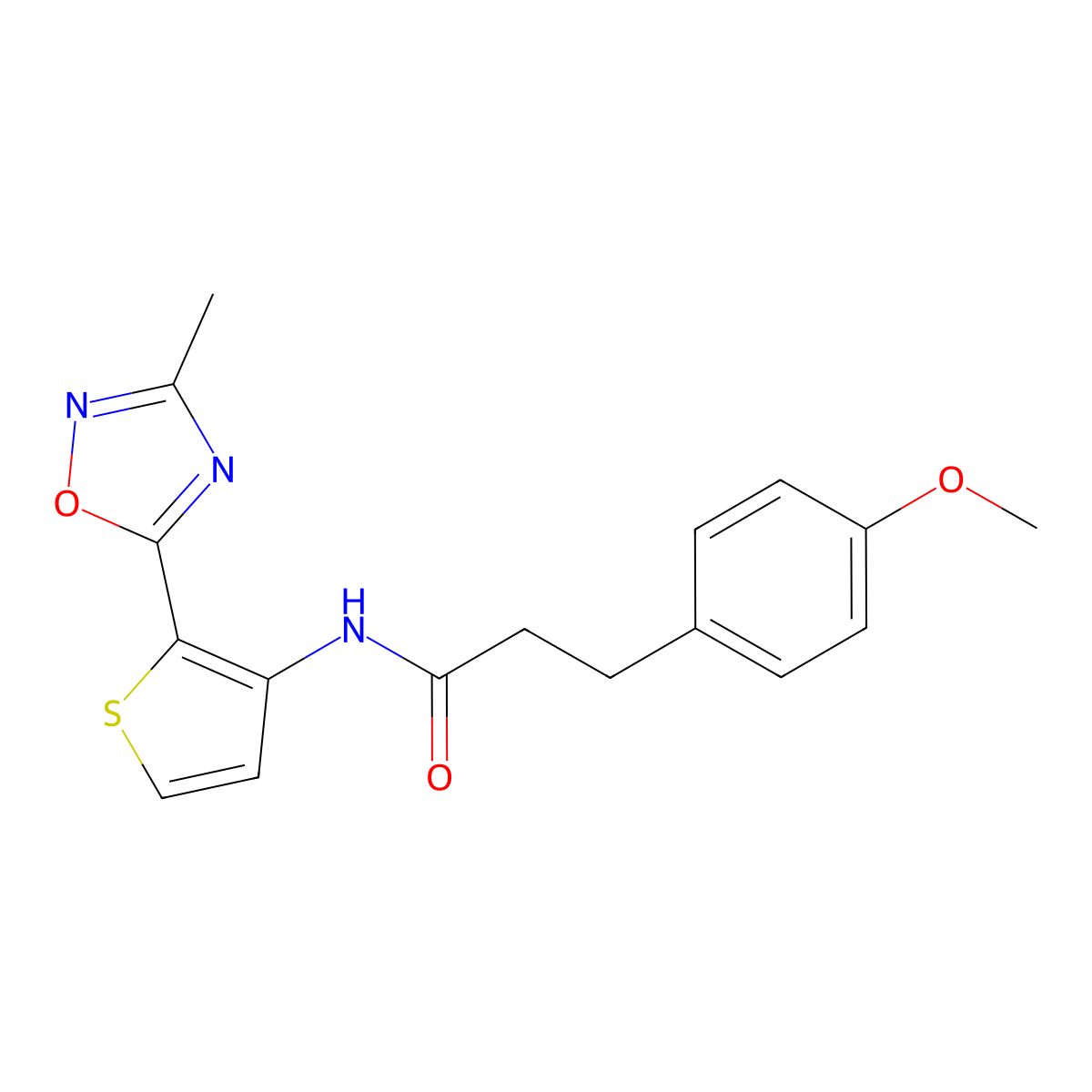 3-(4-methoxyphenyl)-N-[2-(3-methyl-1,2,4-oxadiazol-5-yl)thiophen-3-yl]propanamide molecular structure, CAS 1797076-37-9