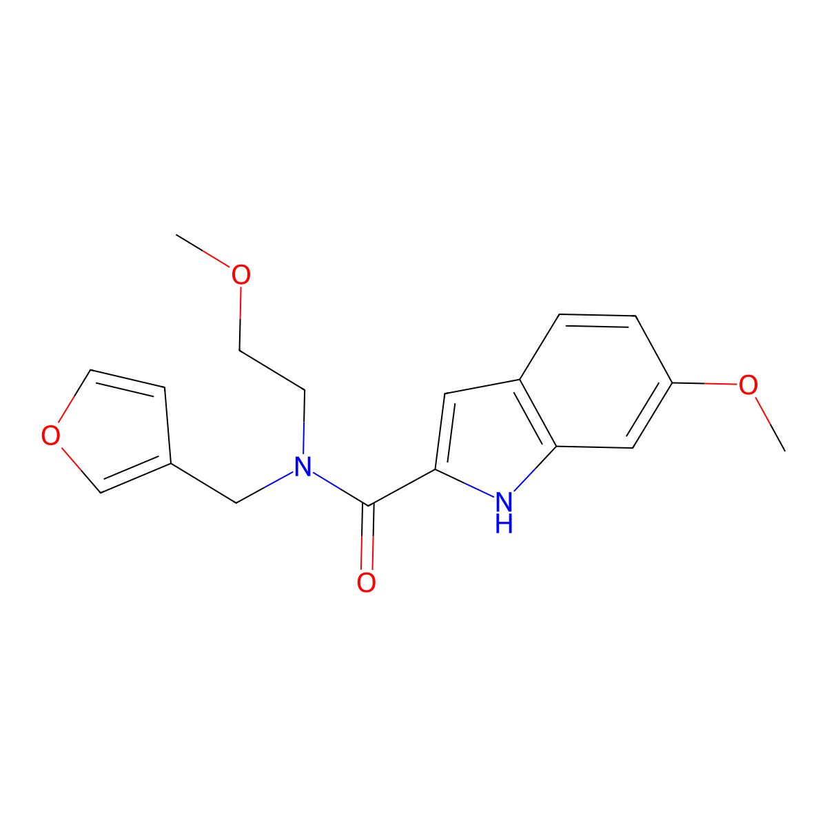 N-(furan-3-ylmethyl)-6-methoxy-N-(2-methoxyethyl)-1H-indole-2-carboxamide molecular structure, CAS 1797076-96-0