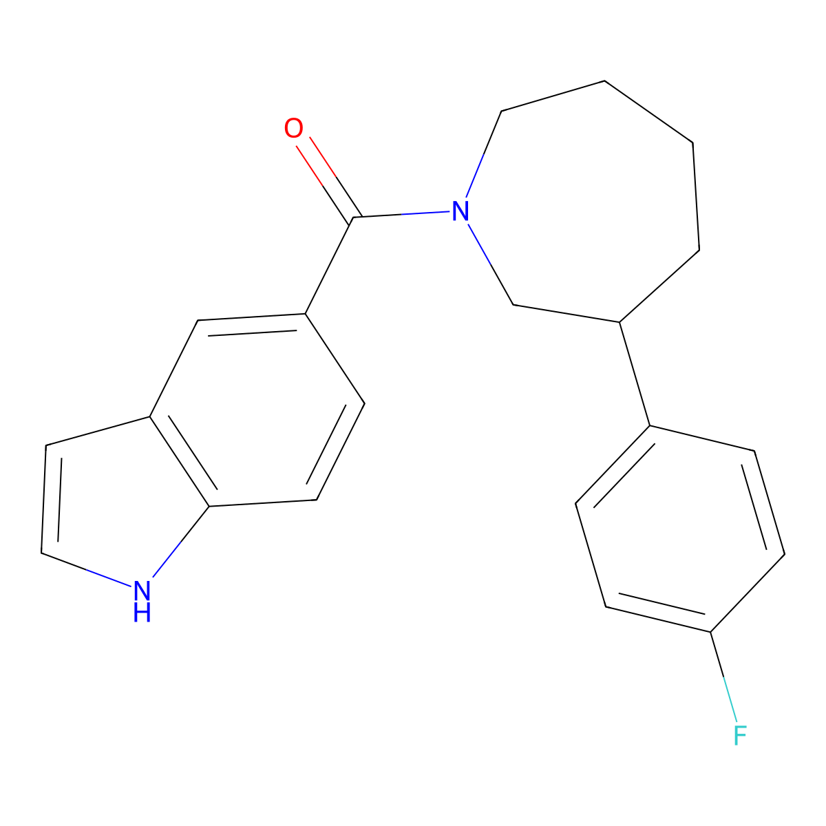 (3-(4-fluorophenyl)azepan-1-yl)(1H-indol-5-yl)methanone molecular structure, CAS 1797077-27-0