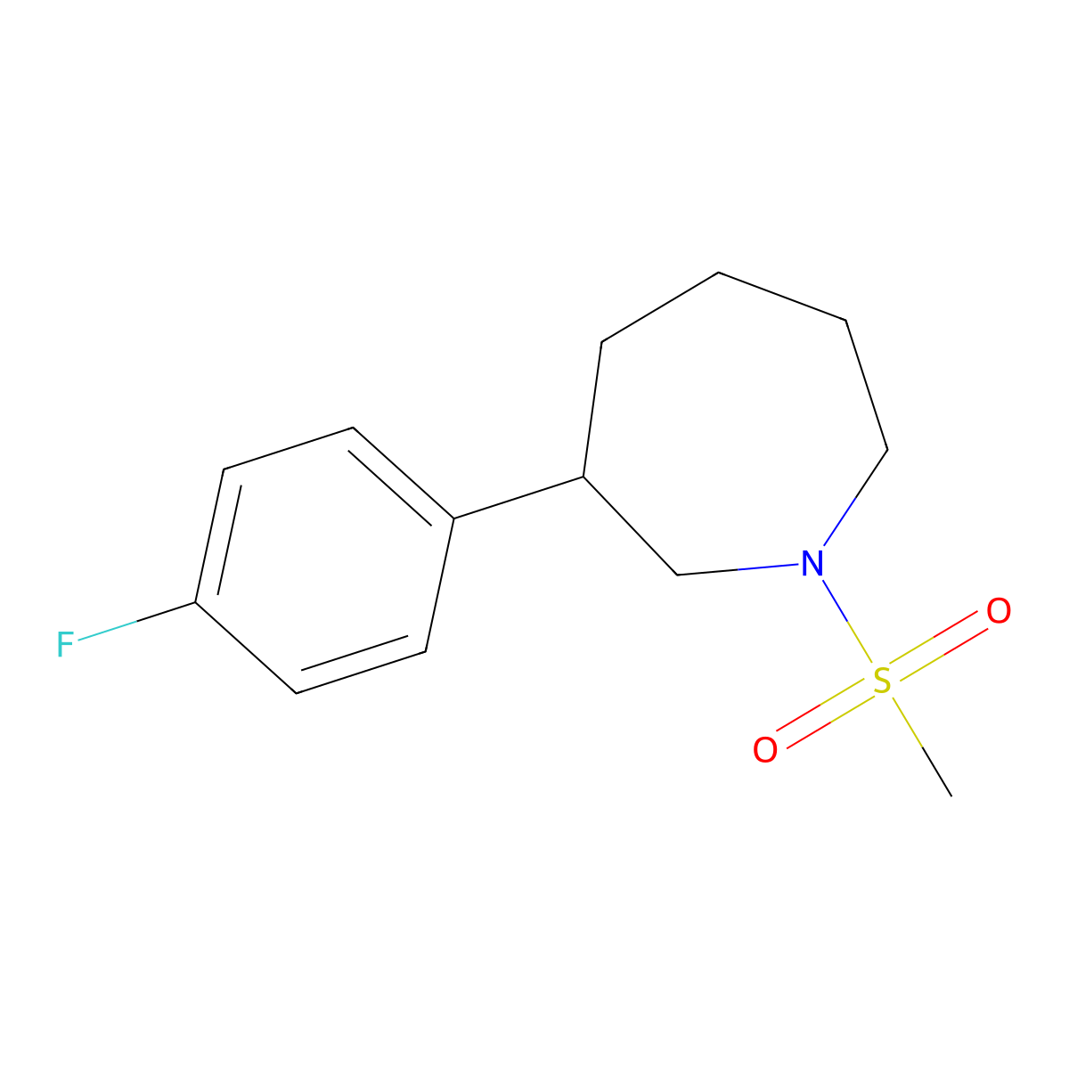 3-(4-Fluorophenyl)-1-(methylsulfonyl)azepane molecular structure, CAS 1797077-35-0