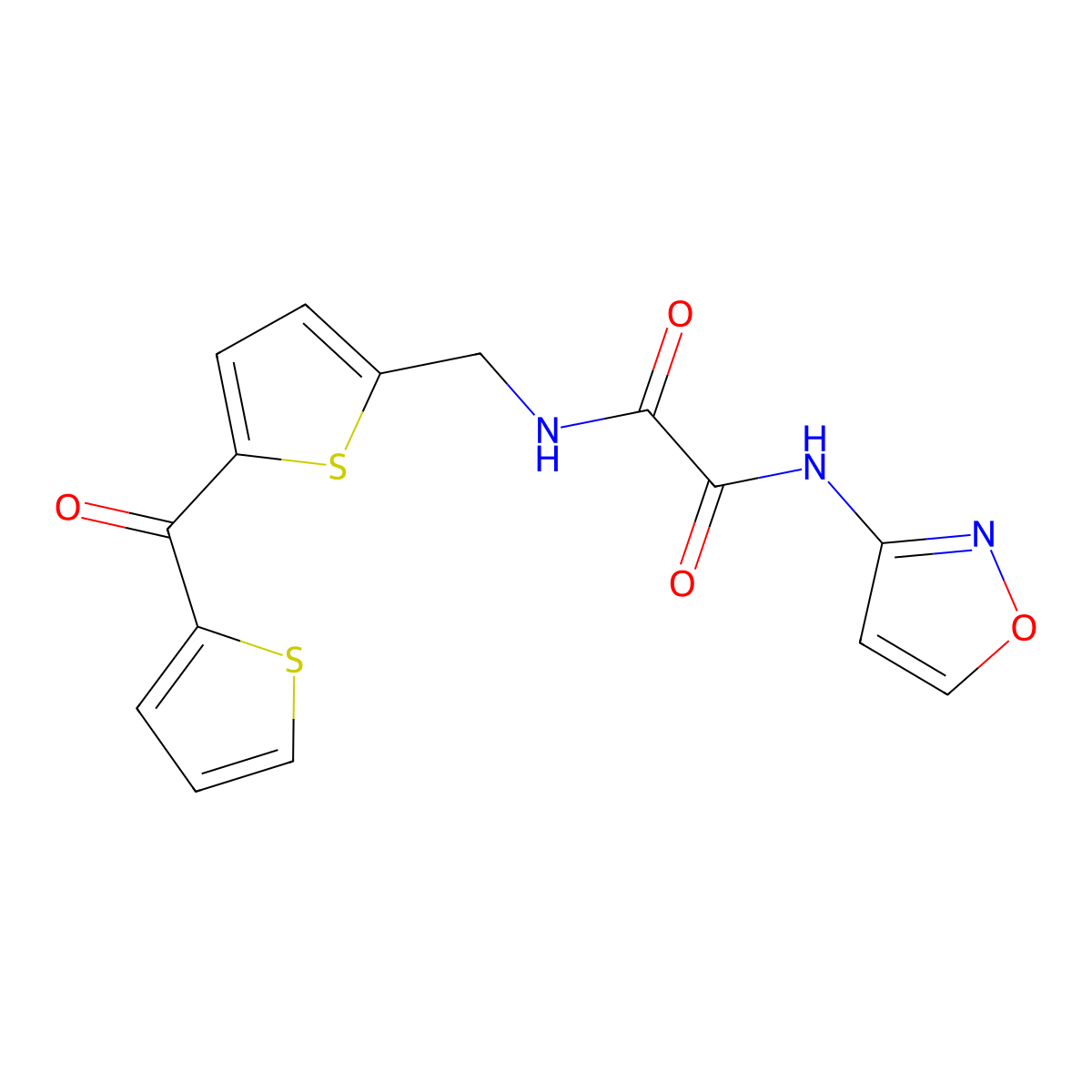 N1-(isoxazol-3-yl)-N2-((5-(thiophene-2-carbonyl)thiophen-2-yl)methyl)oxalamide molecular structure, CAS 1797077-74-7