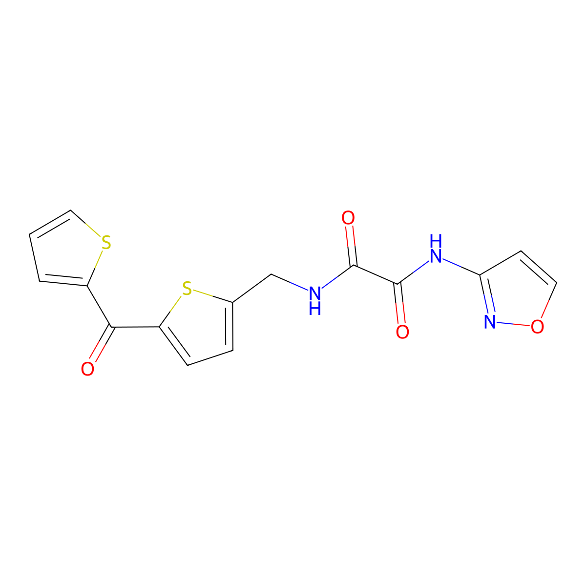 N1-(isoxazol-3-yl)-N2-((5-(thiophene-2-carbonyl)thiophen-2-yl)methyl)oxalamide molecular structure, CAS 1797077-74-7
