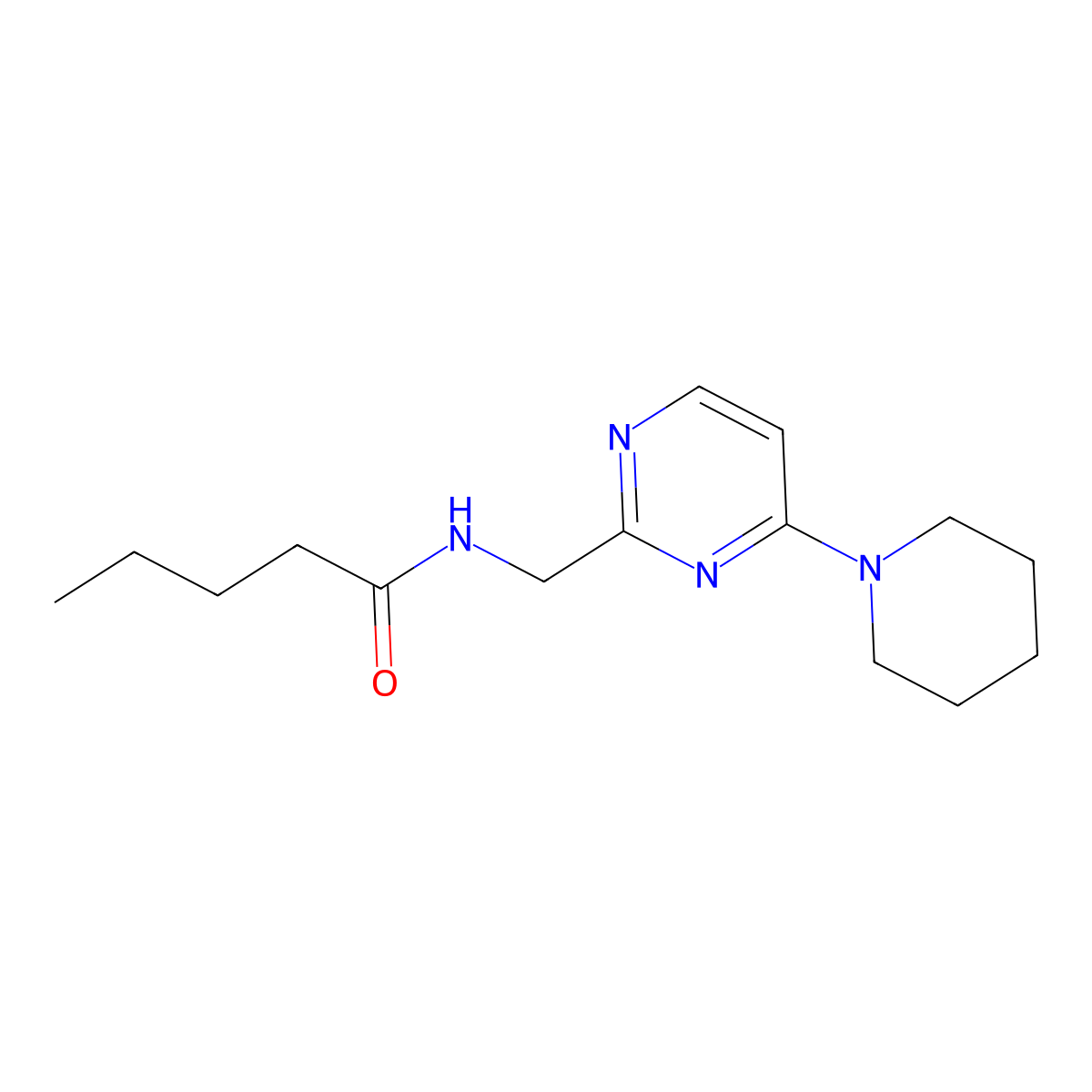 N-{[4-(piperidin-1-yl)pyrimidin-2-yl]methyl}pentanamide molecular structure, CAS 1797077-78-1