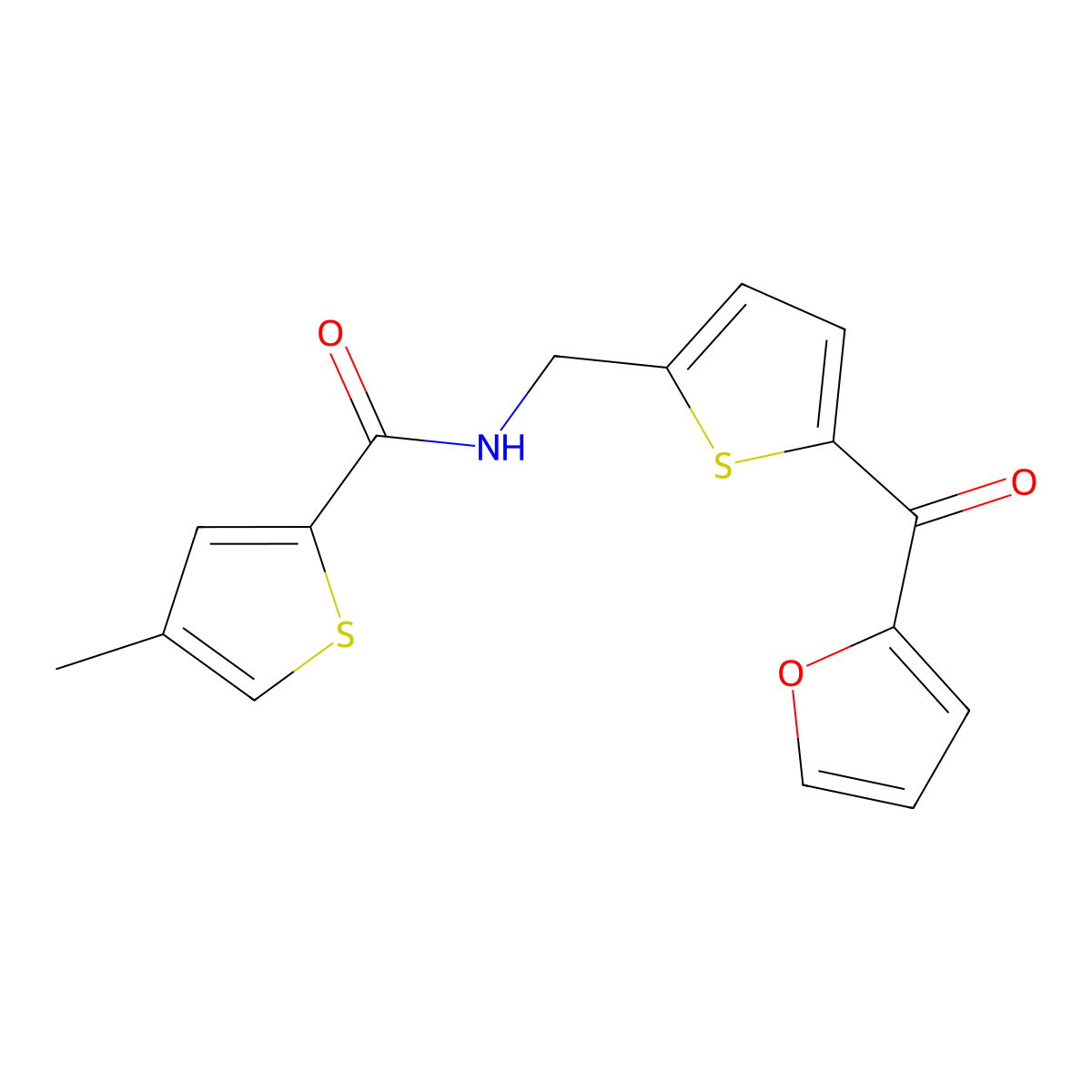 N-((5-(furan-2-carbonyl)thiophen-2-yl)methyl)-4-methylthiophene-2-carboxamide molecular structure, CAS 1797077-92-9