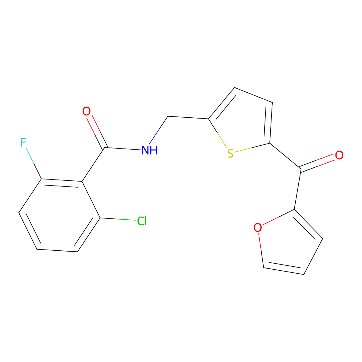 2-chloro-6-fluoro-N-{[5-(furan-2-carbonyl)thiophen-2-yl]methyl}benzamide molecular structure, CAS 1797078-05-7