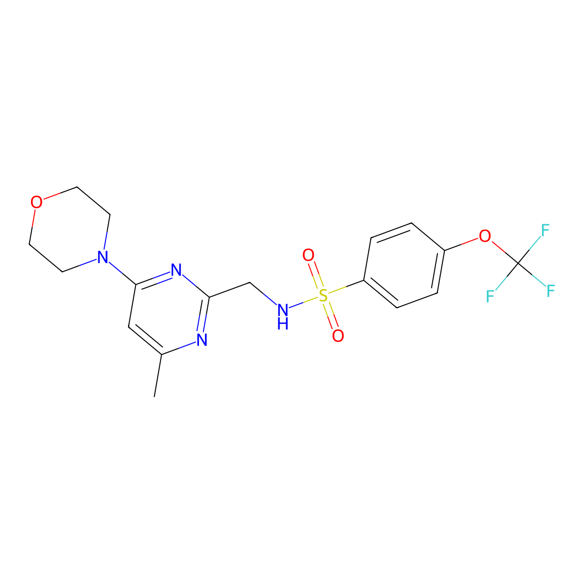N-((4-methyl-6-morpholinopyrimidin-2-yl)methyl)-4-(trifluoromethoxy)benzenesulfonamide molecular structure, CAS 1797078-44-4
