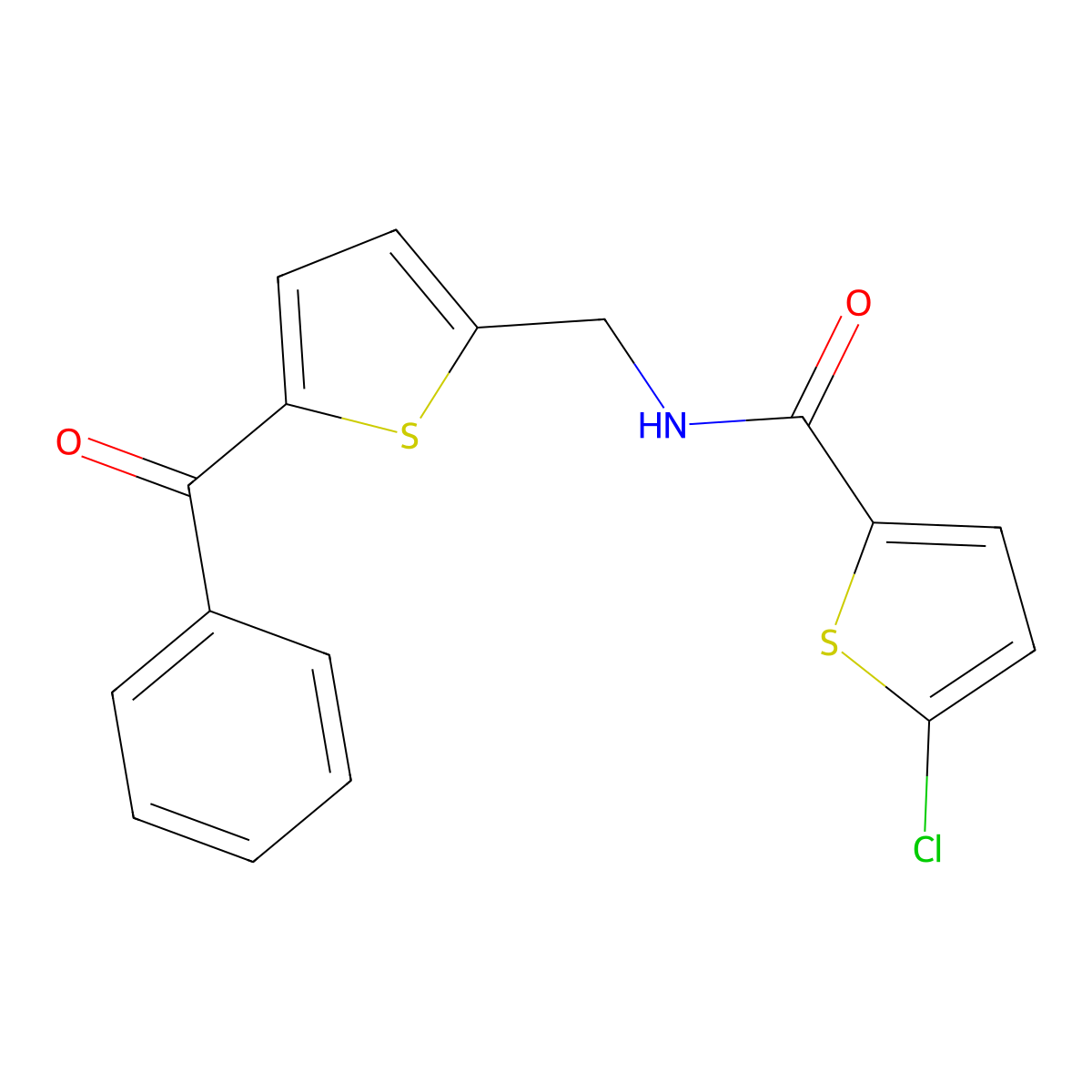 N-[(5-benzoylthiophen-2-yl)methyl]-5-chlorothiophene-2-carboxamide molecular structure, CAS 1797078-46-6