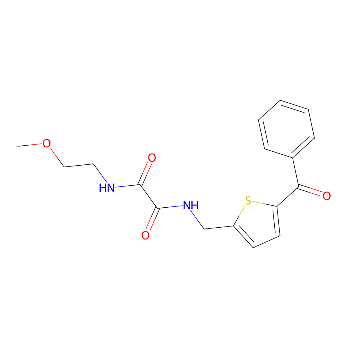 N1-((5-benzoylthiophen-2-yl)methyl)-N2-(2-methoxyethyl)oxalamide molecular structure, CAS 1797078-72-8