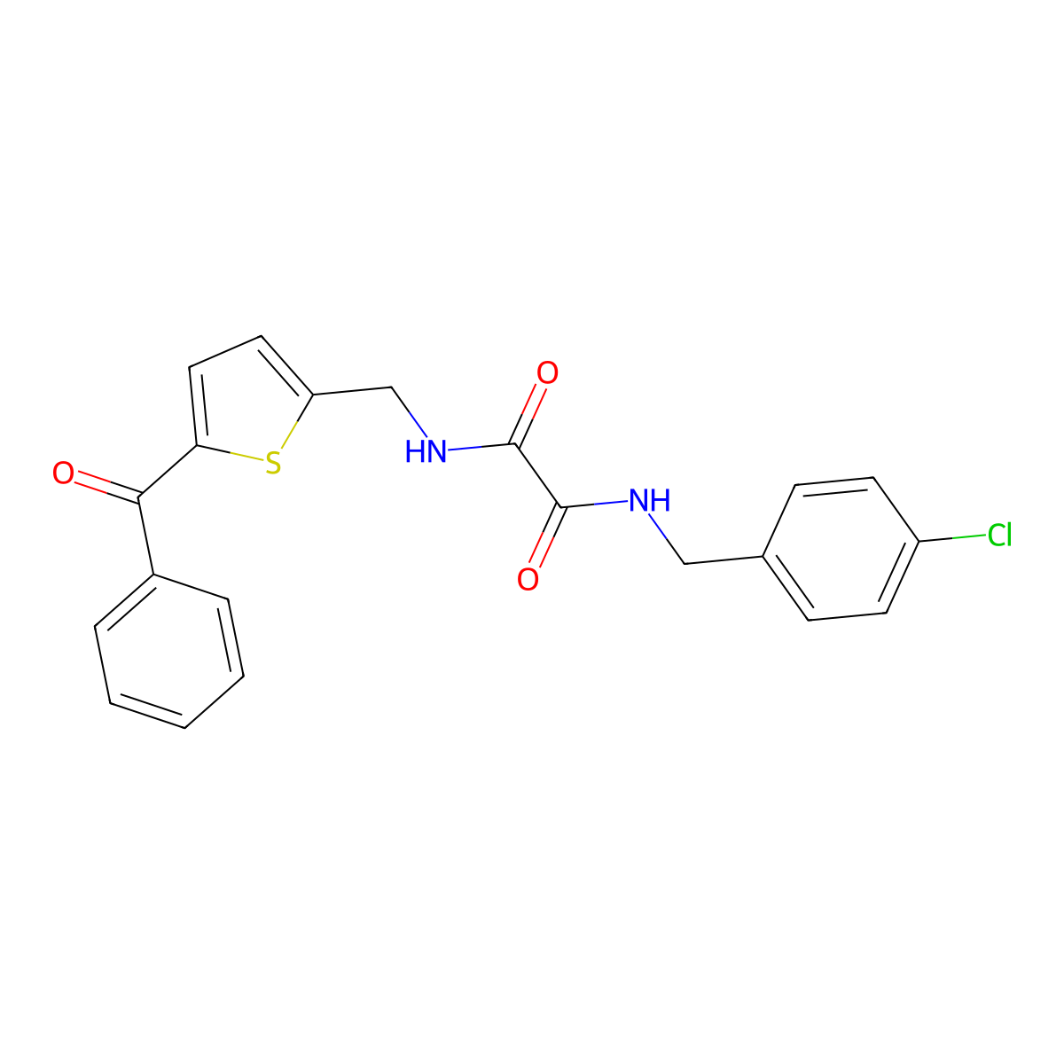 N1-((5-benzoylthiophen-2-yl)methyl)-N2-(4-chlorobenzyl)oxalamide molecular structure, CAS 1797078-78-4