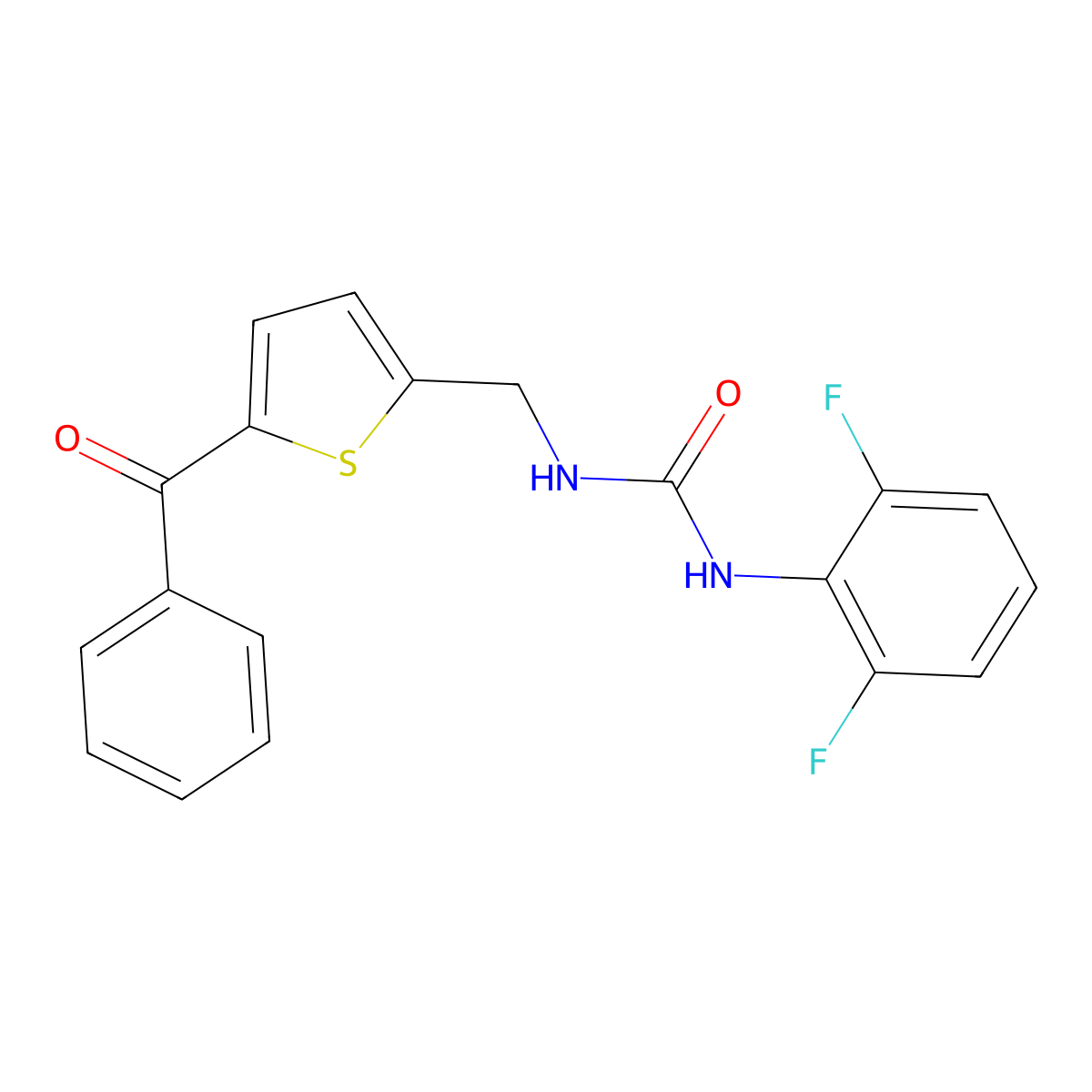 1-((5-Benzoylthiophen-2-yl)methyl)-3-(2,6-difluorophenyl)urea molecular structure, CAS 1797078-88-6