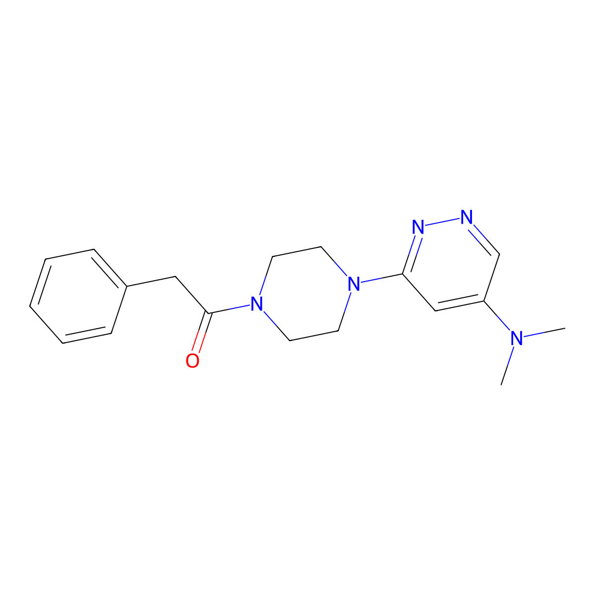 1-(4-(5-(Dimethylamino)pyridazin-3-yl)piperazin-1-yl)-2-phenylethanone molecular structure, CAS 1797078-90-0