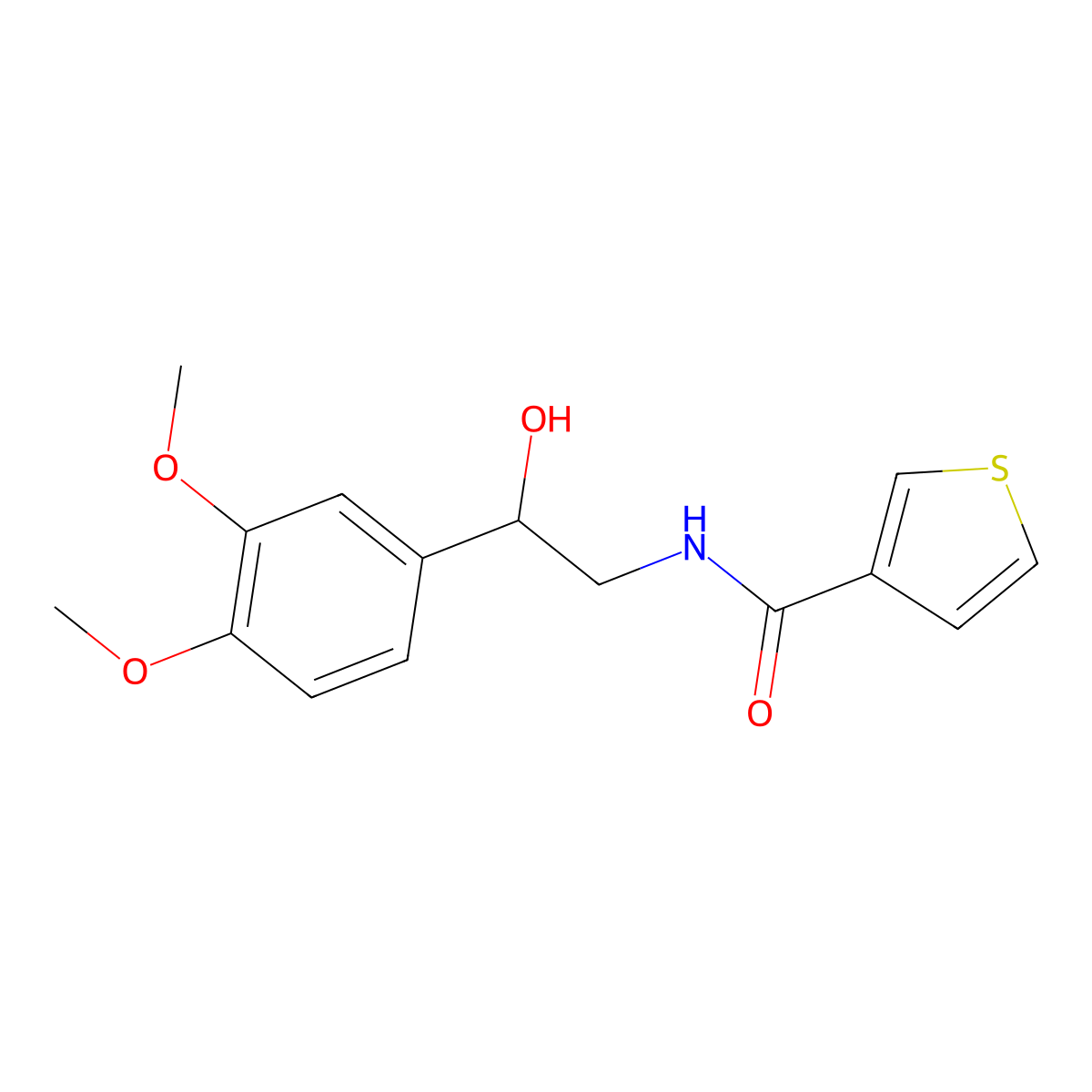 N-[2-(3,4-dimethoxyphenyl)-2-hydroxyethyl]thiophene-3-carboxamide molecular structure, CAS 1797078-95-5