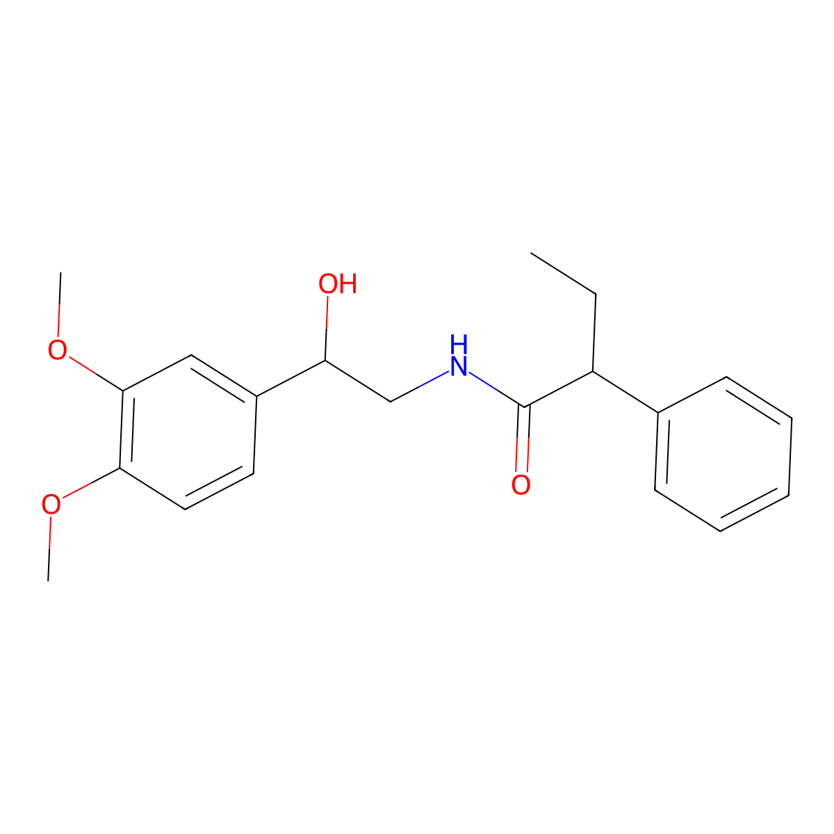 N-[2-(3,4-dimethoxyphenyl)-2-hydroxyethyl]-2-phenylbutanamide molecular structure, CAS 1797078-98-8