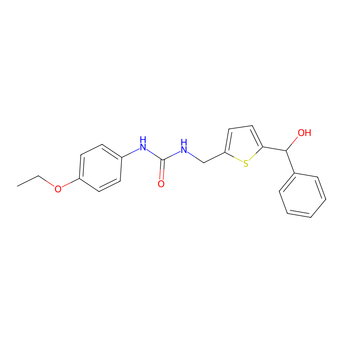 1-(4-Ethoxyphenyl)-3-((5-(hydroxy(phenyl)methyl)thiophen-2-yl)methyl)urea molecular structure, CAS 1797079-13-0