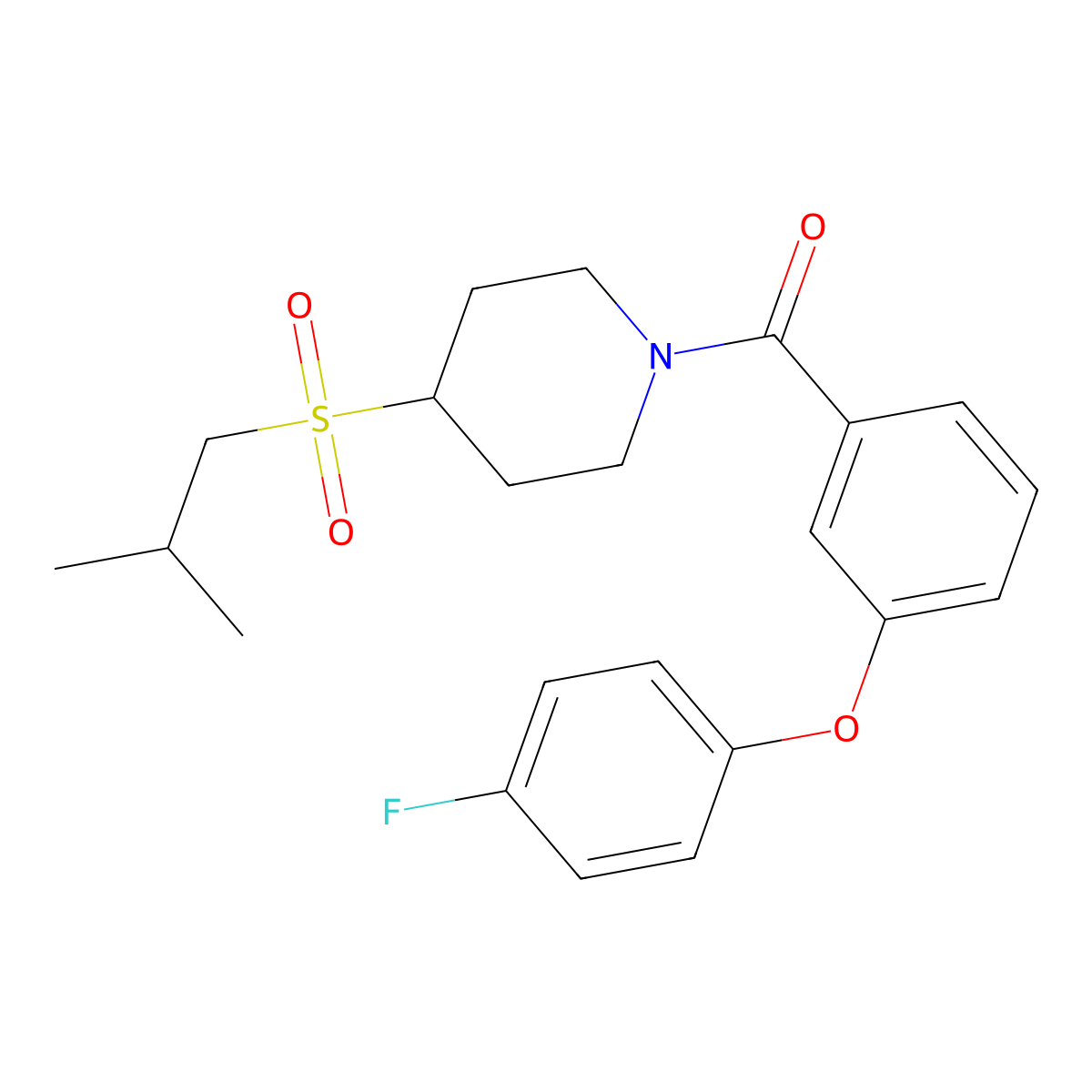 (3-(4-Fluorophenoxy)phenyl)(4-(isobutylsulfonyl)piperidin-1-yl)methanone molecular structure, CAS 1797080-46-6